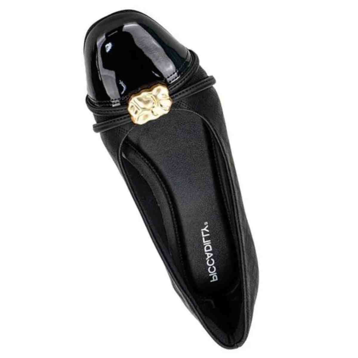 Sapatilha Feminina Bico Quadrado Piccadilly Preta Preto 6
