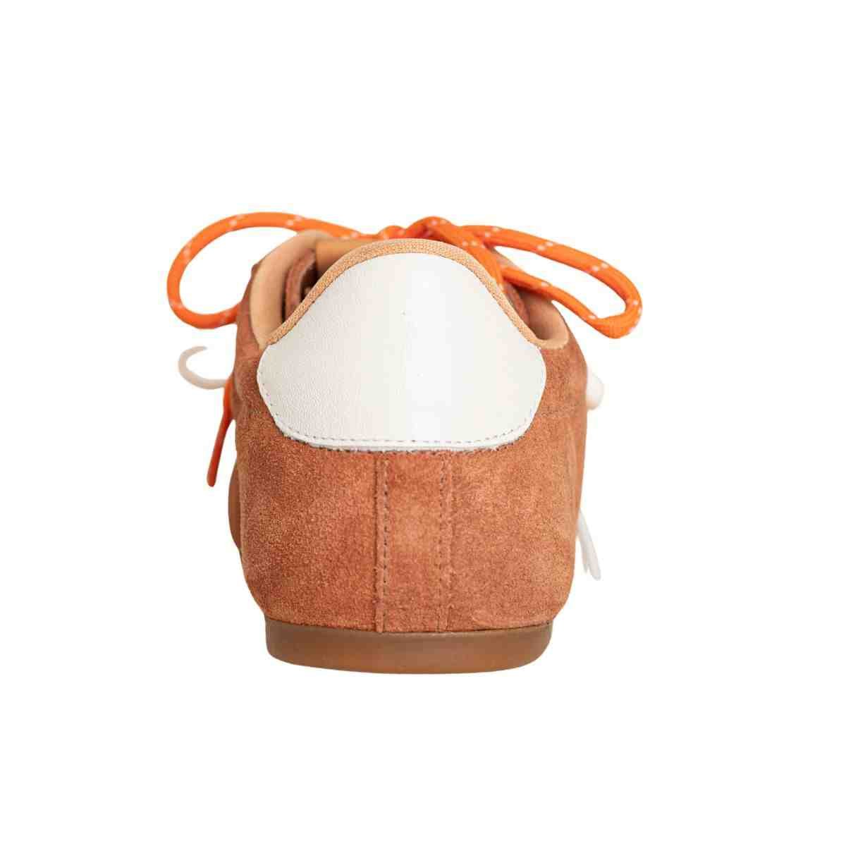 Tênis Feminino Casual Dm Chuteira Em Couro Suede Caramelo Marrom 4