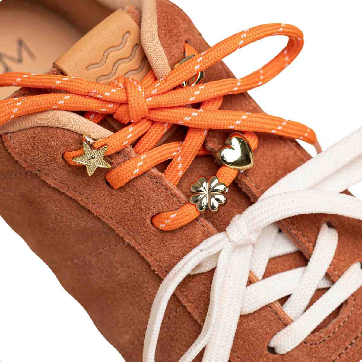 Tênis Feminino Casual Dm Chuteira Em Couro Suede Caramelo Marrom 7