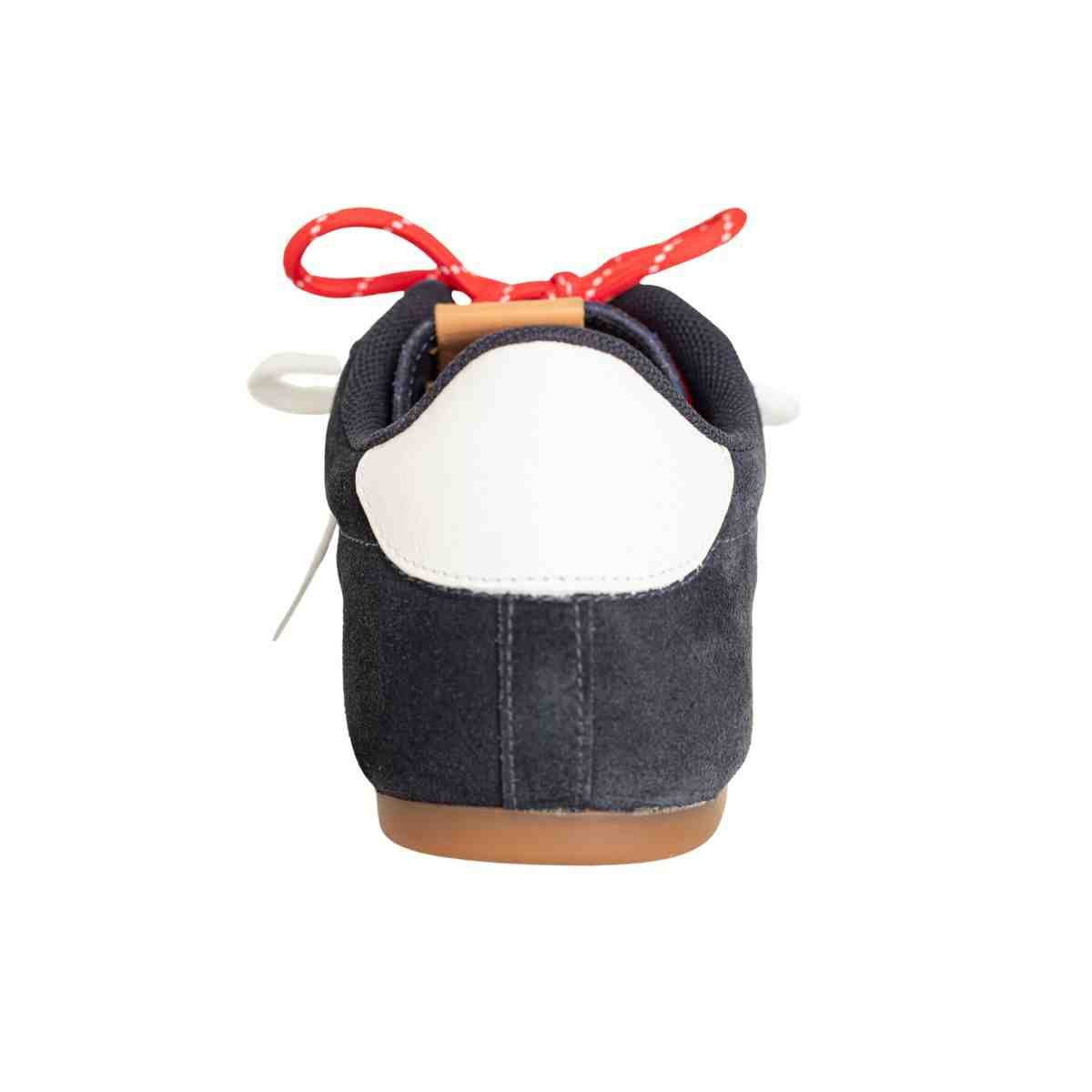 Tênis Feminino Casual Dm Chueteira Em Couro Suede Marinho Azul Marinho 4