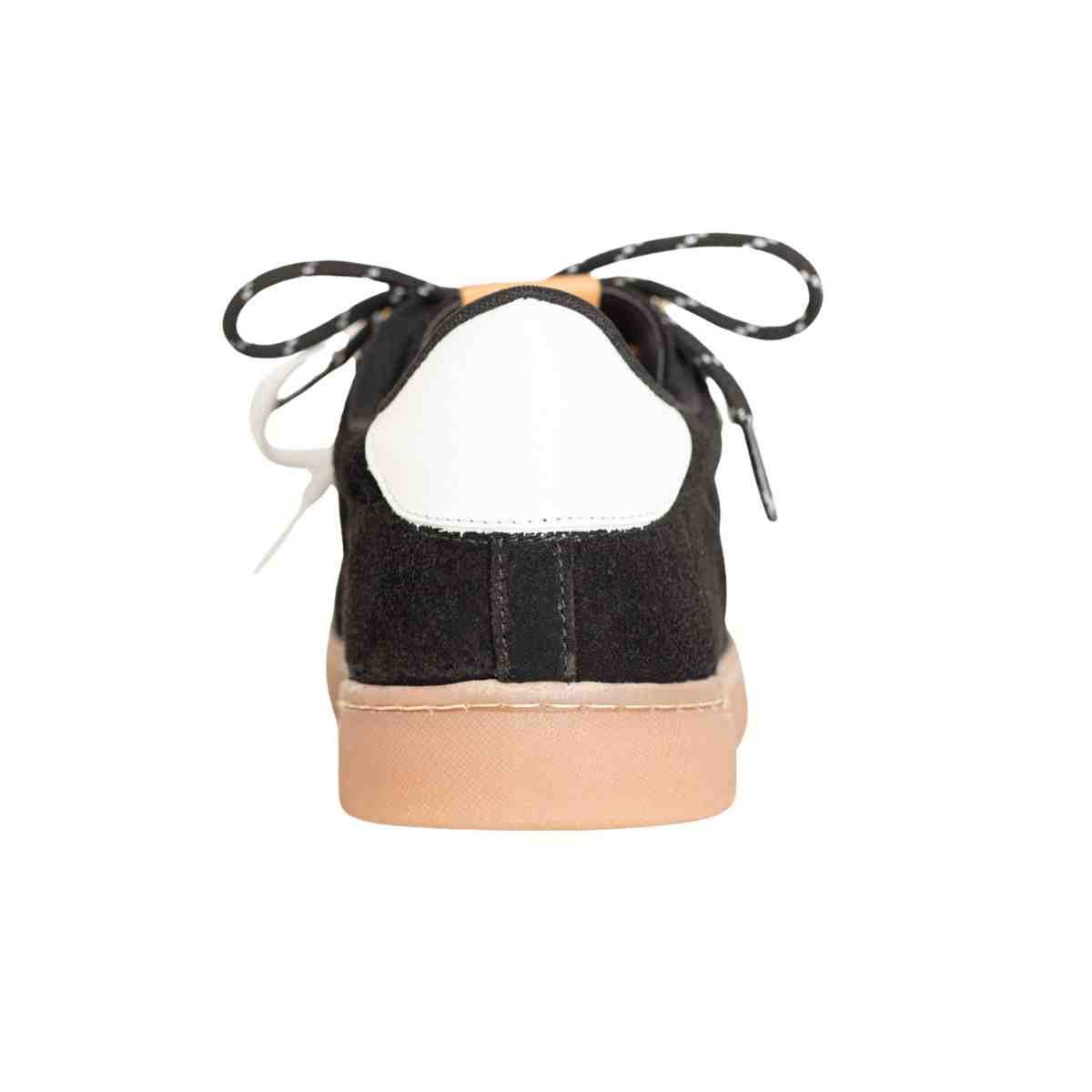 Tênis Feminino Casual Dm Chuteira Em Couro Suede Preto Preto 4