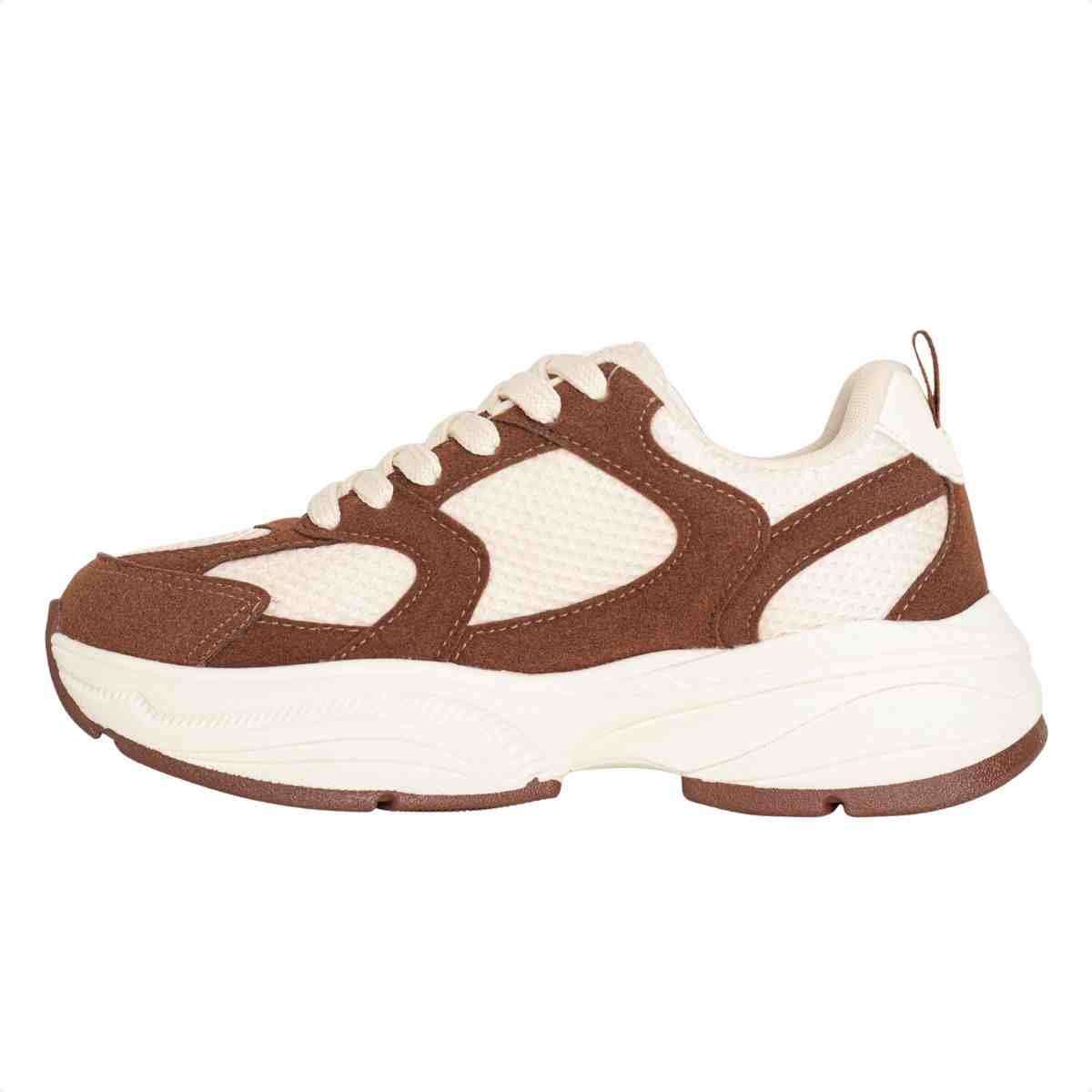 Tênis Feminino Casual Chunky Dm Bege E Marrom Off White/Marrom 5