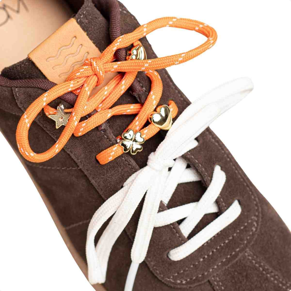 Tênis Feminino Casual Dm Chuteira Em Couro Suede Café Marrom 3