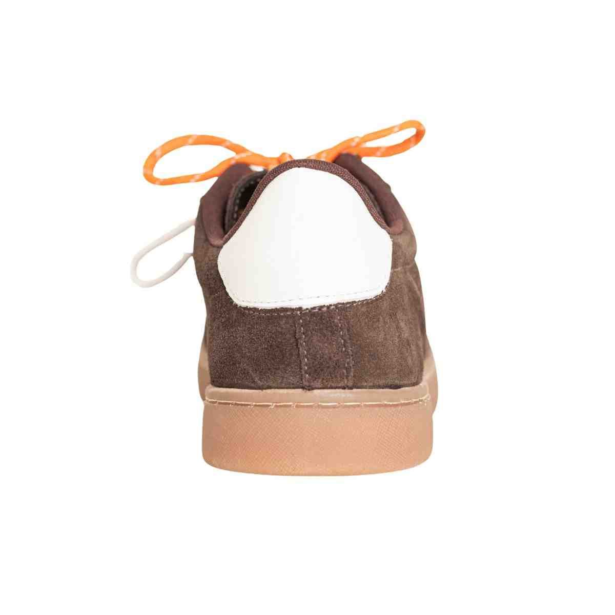 Tênis Feminino Casual Dm Chuteira Em Couro Suede Café Marrom 4