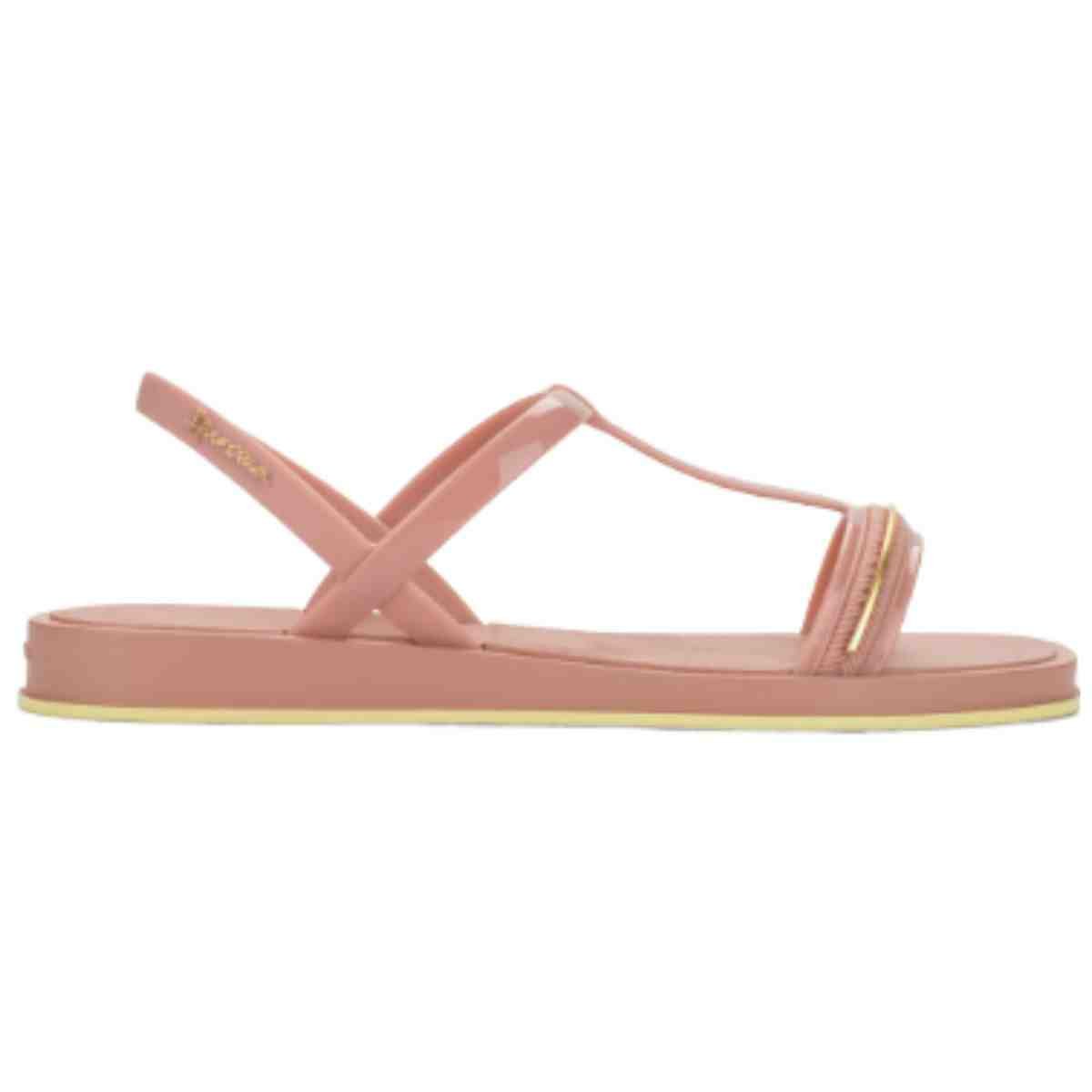 Sandália Feminina Rasteira Ipanema Glow Rosa Dourado