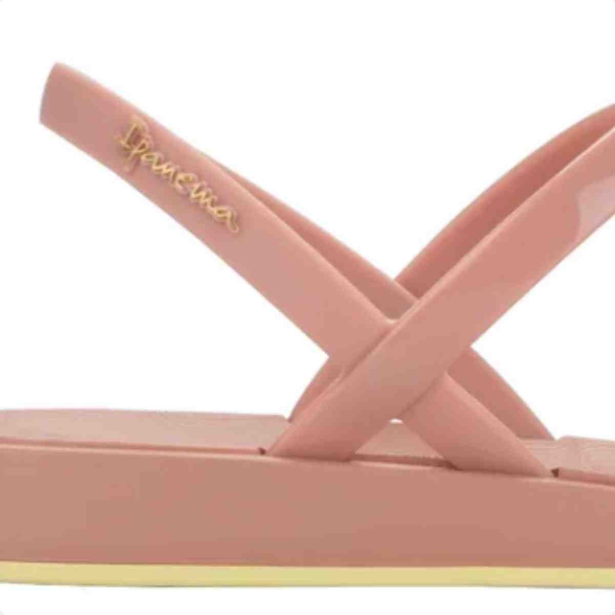 Sandália Feminina Rasteira Ipanema Glow Rosa Dourado Rosa 4