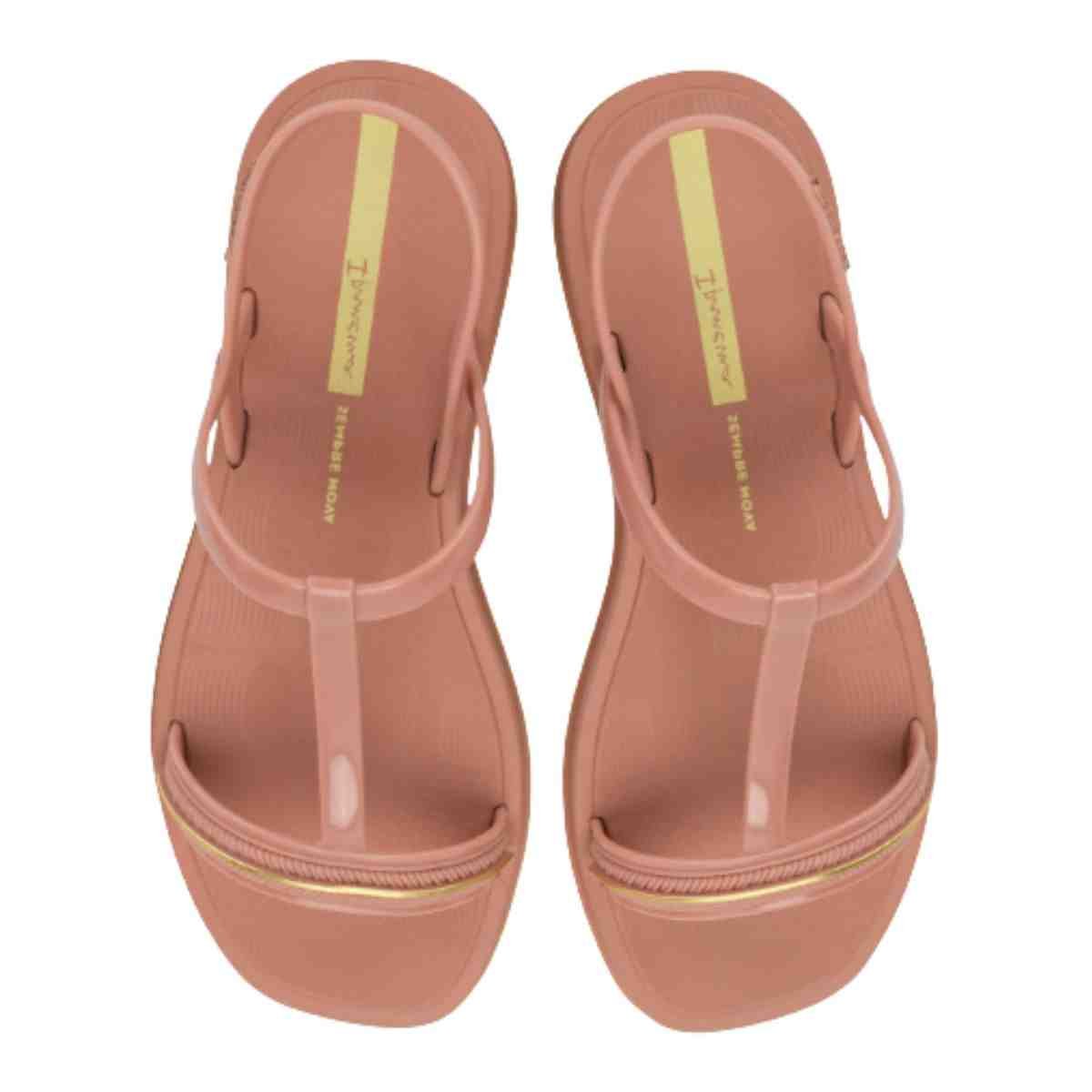Sandália Feminina Rasteira Ipanema Glow Rosa Dourado Rosa 6