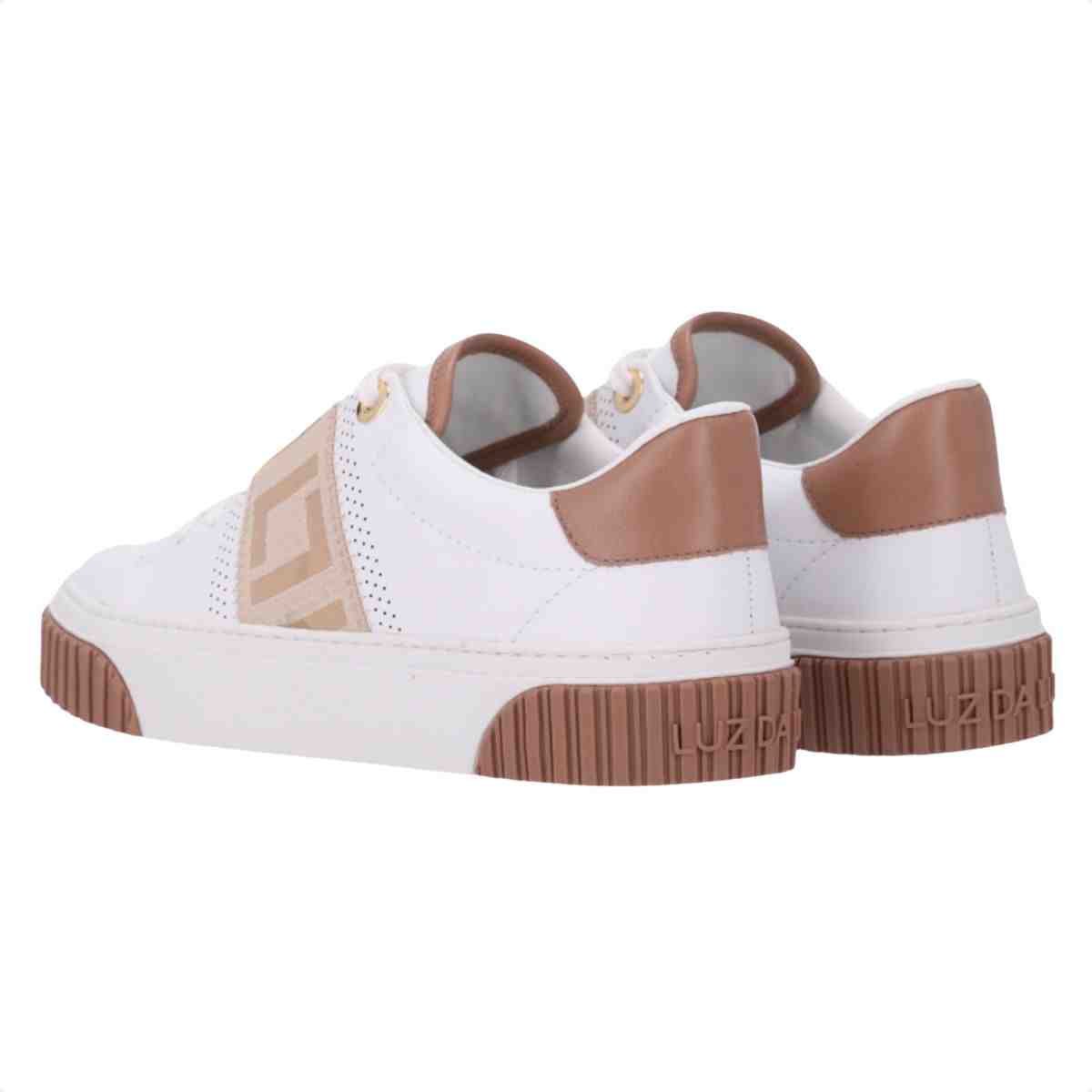 Tênis Casual Feminino Luz Da Lua  Branco Caramelo Branco 3