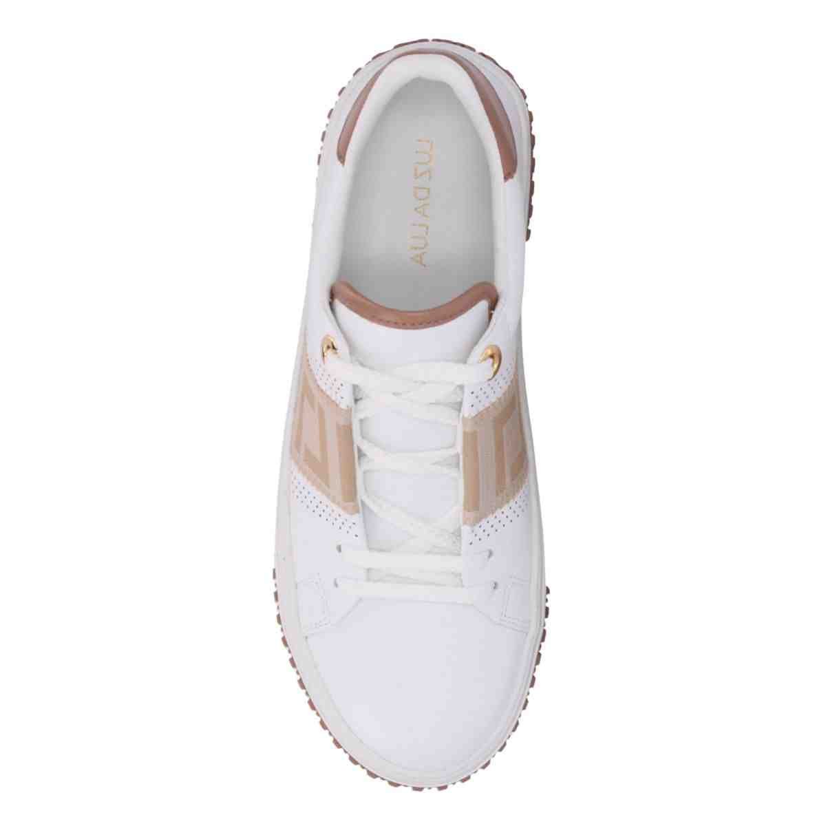 Tênis Casual Feminino Luz Da Lua  Branco Caramelo Branco 6