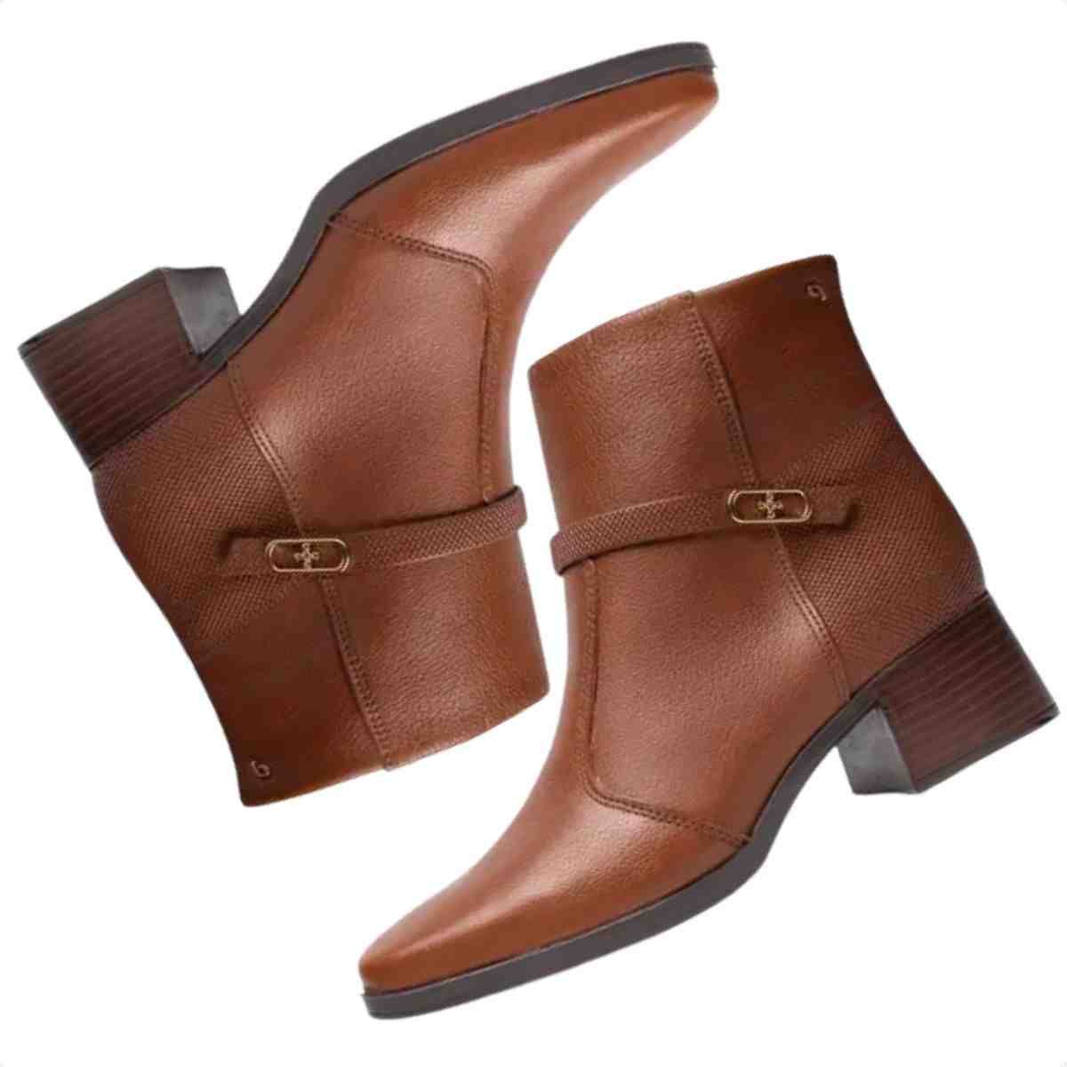 Bota Feminina Cano Médio Pegada Pinhão Marrom 2