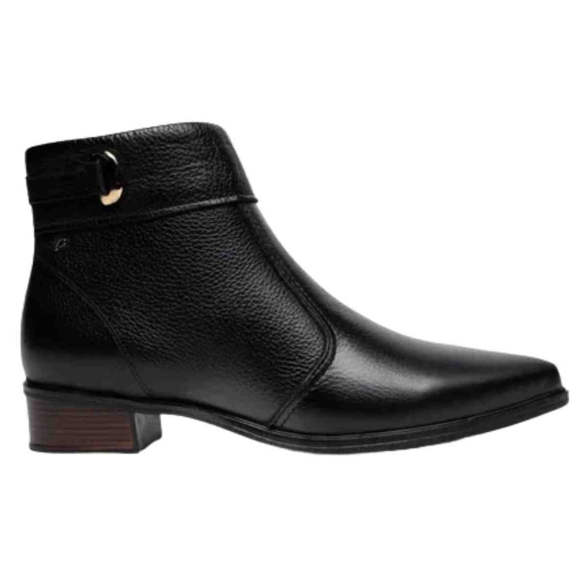 Bota Feminina Cano Baixo Pegada Preta