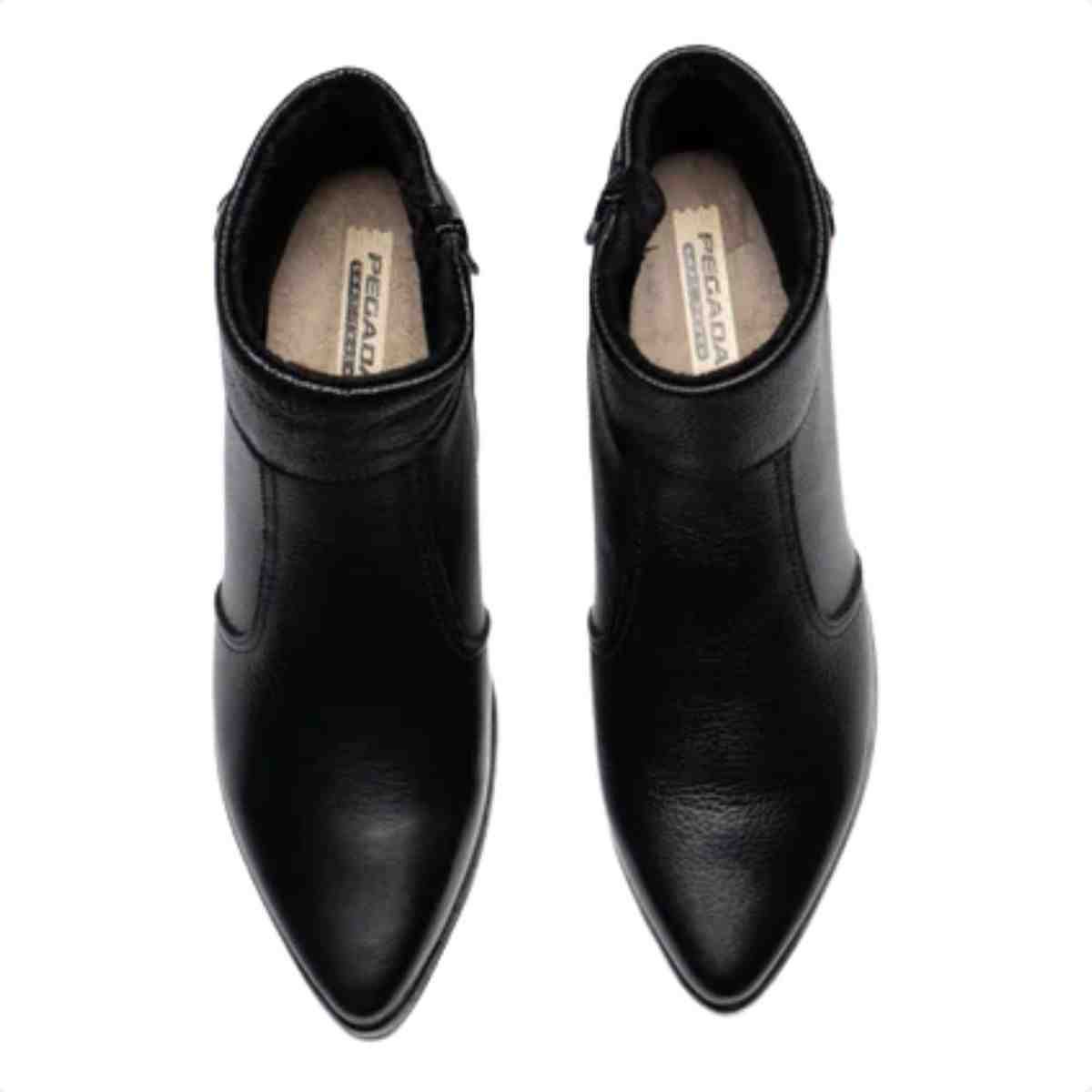 Bota Feminina Cano Baixo Pegada Preta Preto 2