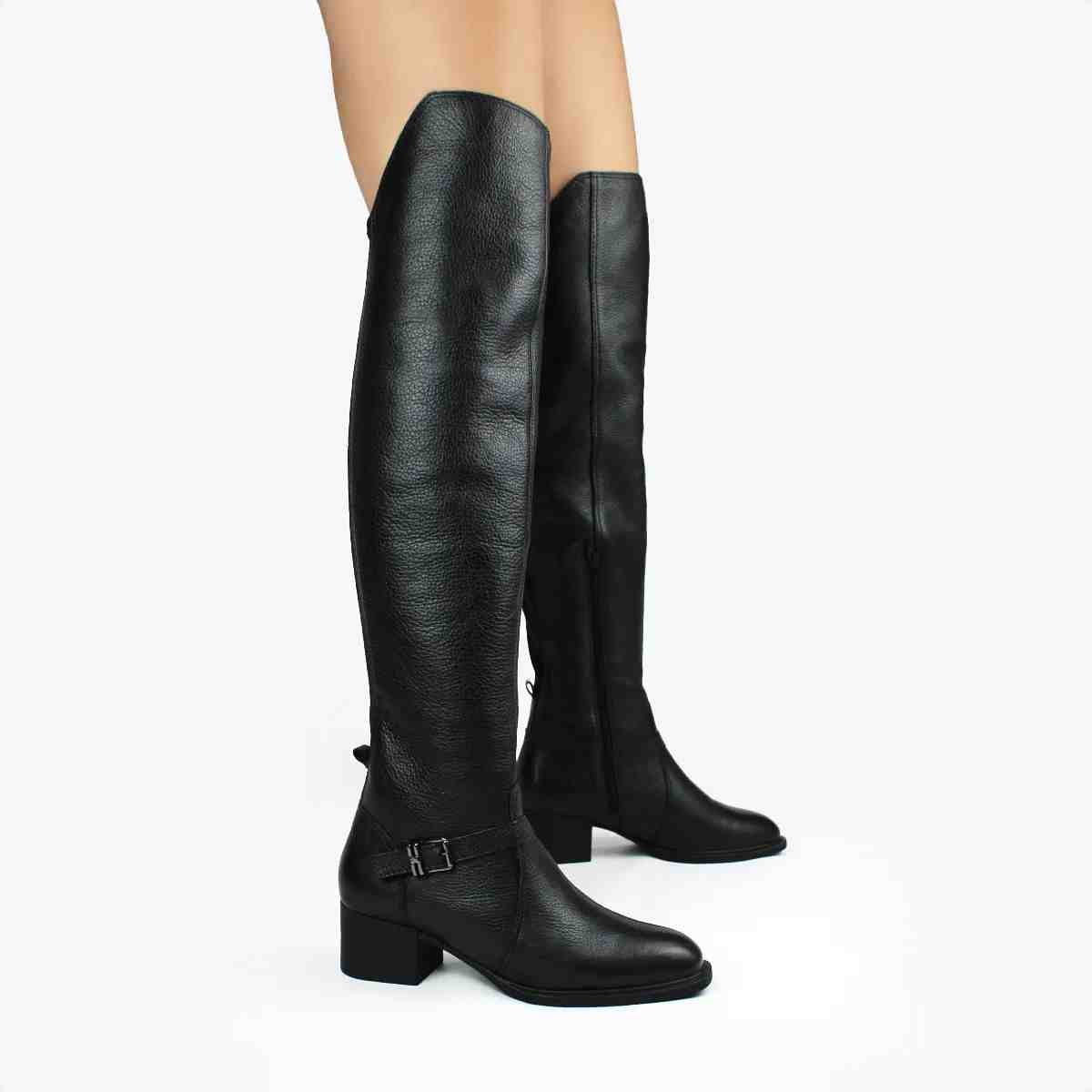 Bota Feminina Over The Knee Bottero Preta Preto 2