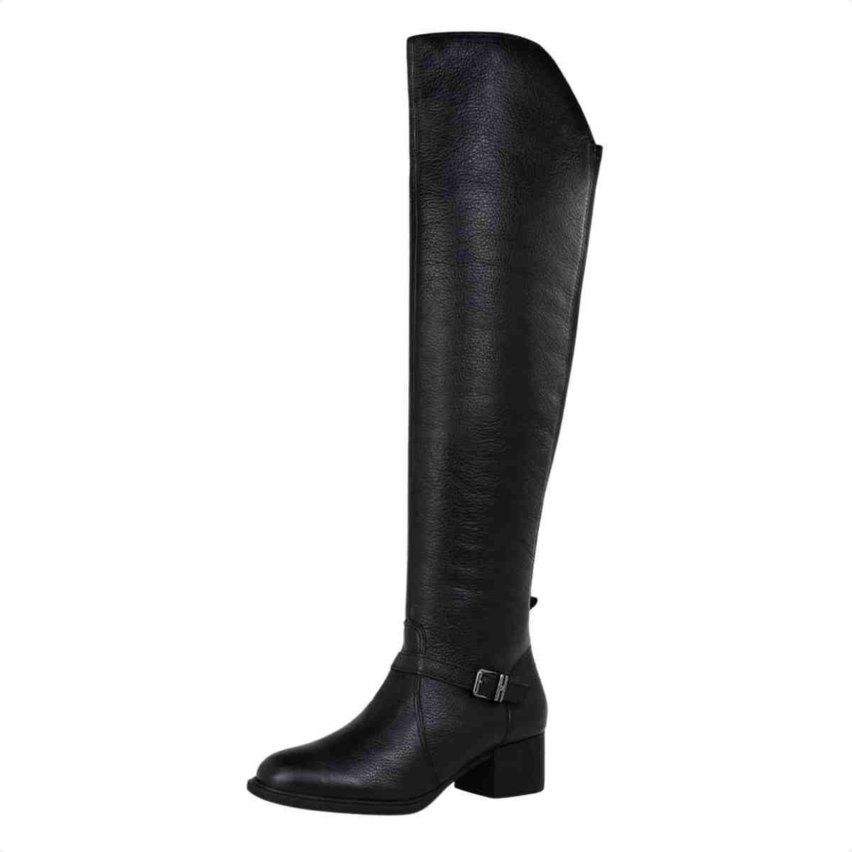 Bota Feminina Over The Knee Bottero Preta Preto 3