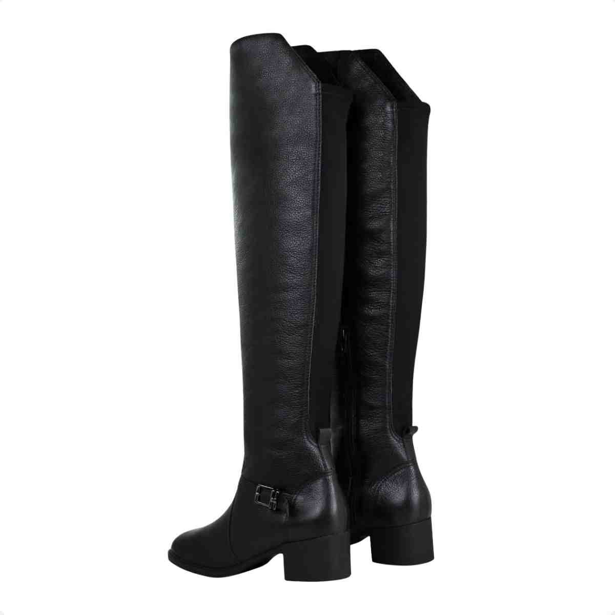 Bota Feminina Over The Knee Bottero Preta Preto 4