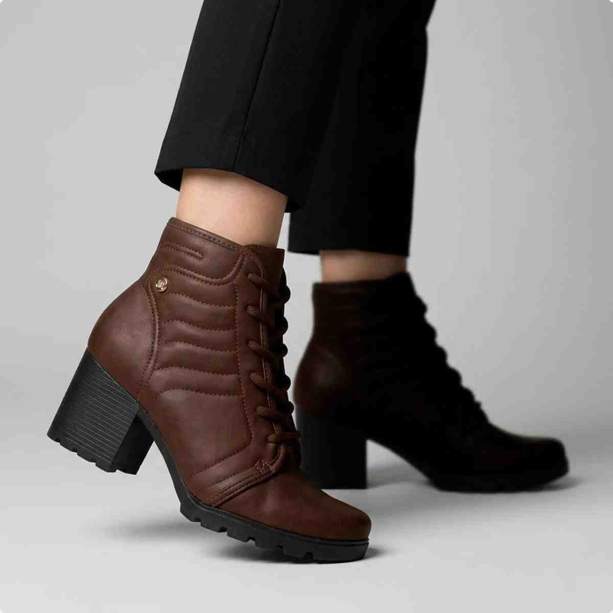Bota Feminina Coturno Cano Médio Dakota Café Marrom 2