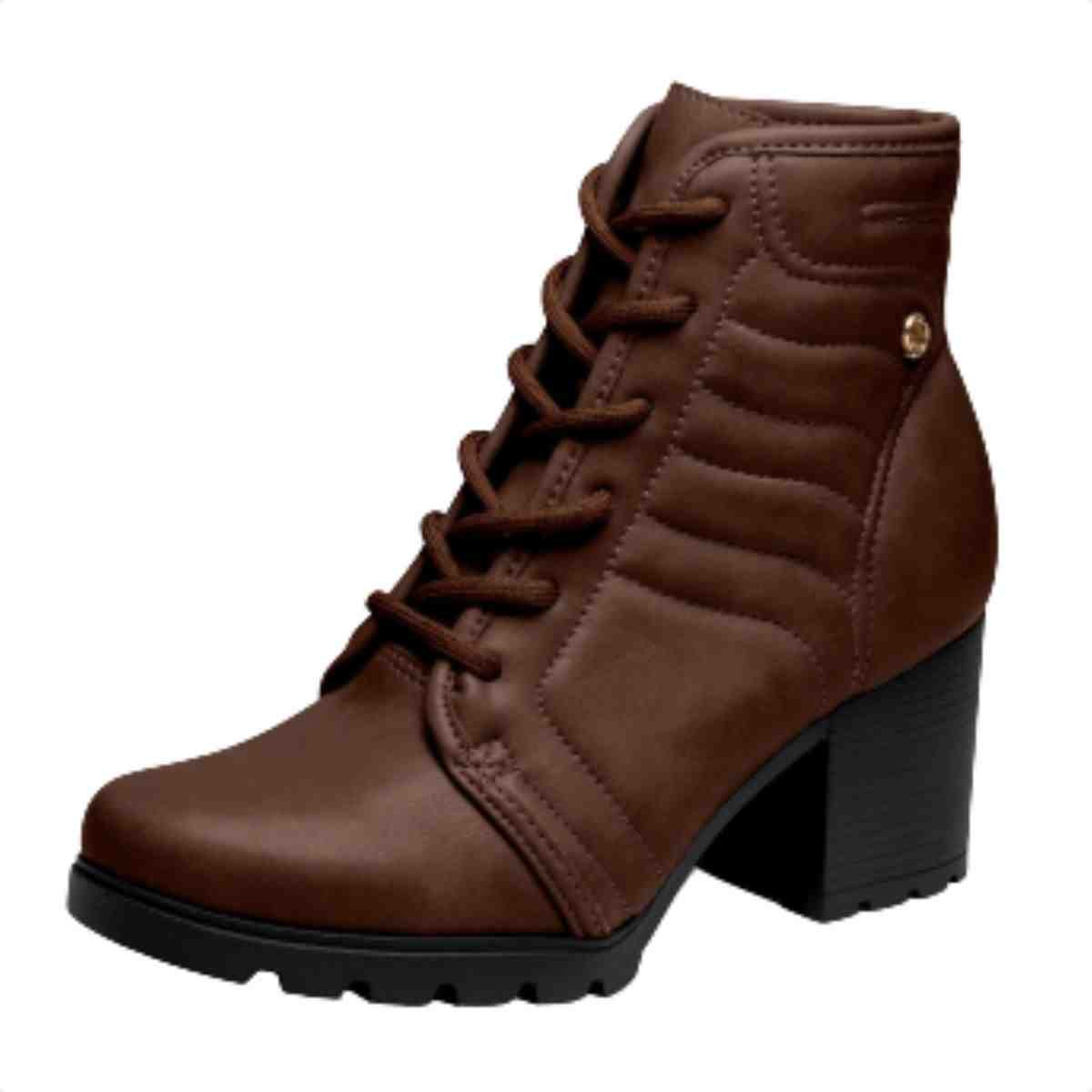 Bota Feminina Coturno Cano Médio Dakota Café Marrom 3