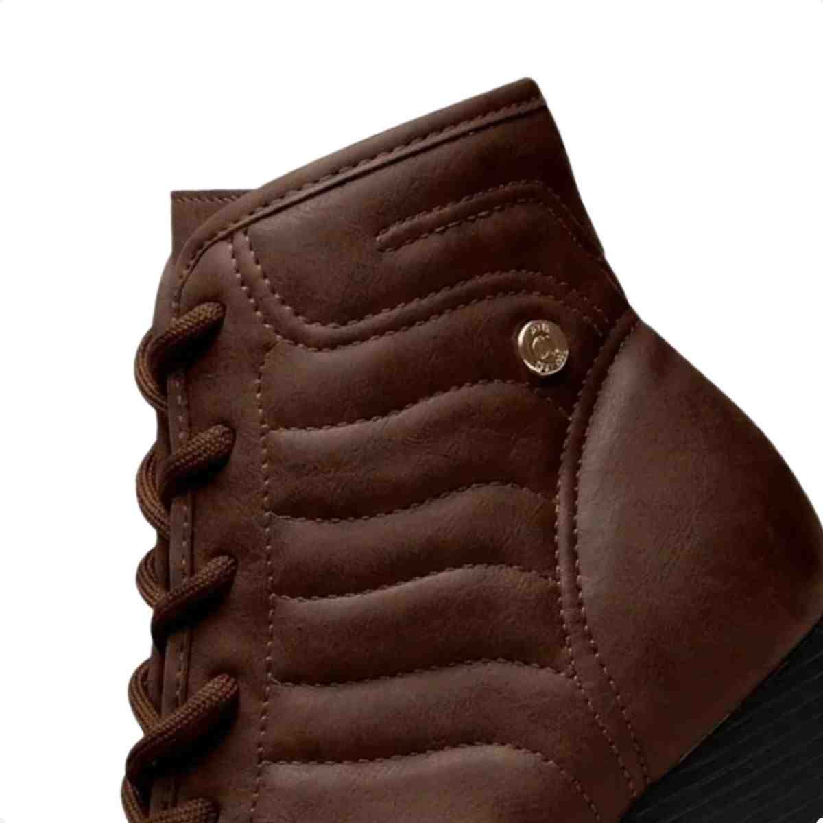 Bota Feminina Coturno Cano Médio Dakota Café Marrom 4