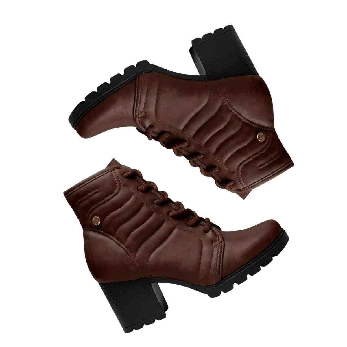 Bota Feminina Coturno Cano Médio Dakota Café Marrom 6