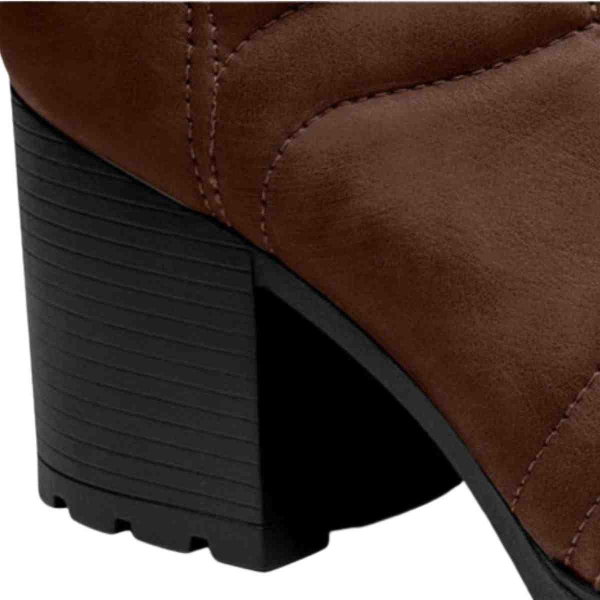Bota Feminina Coturno Cano Médio Dakota Café Marrom 7