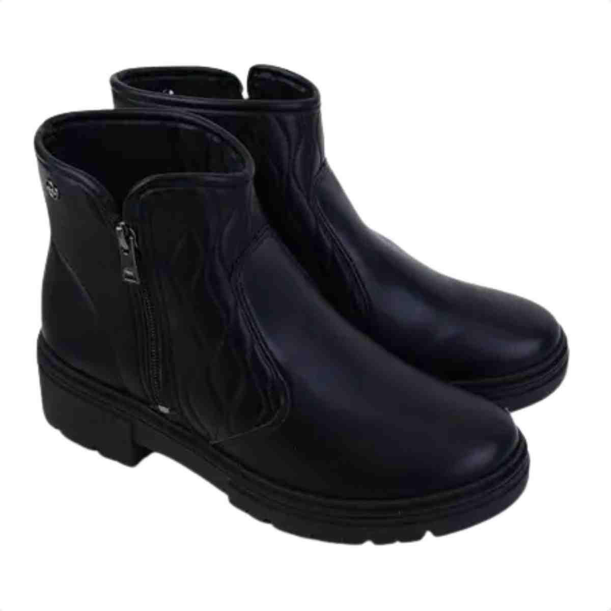 Bota Feminina Coturno Dakota Preta Preto 2