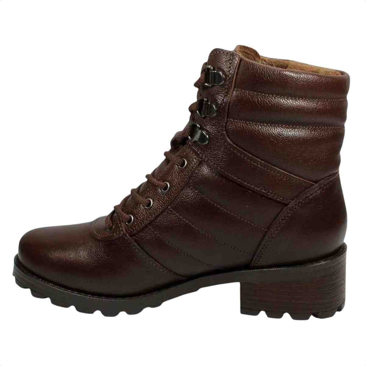 Bota Feminina Coturno Pegada Pinhão Marrom 3