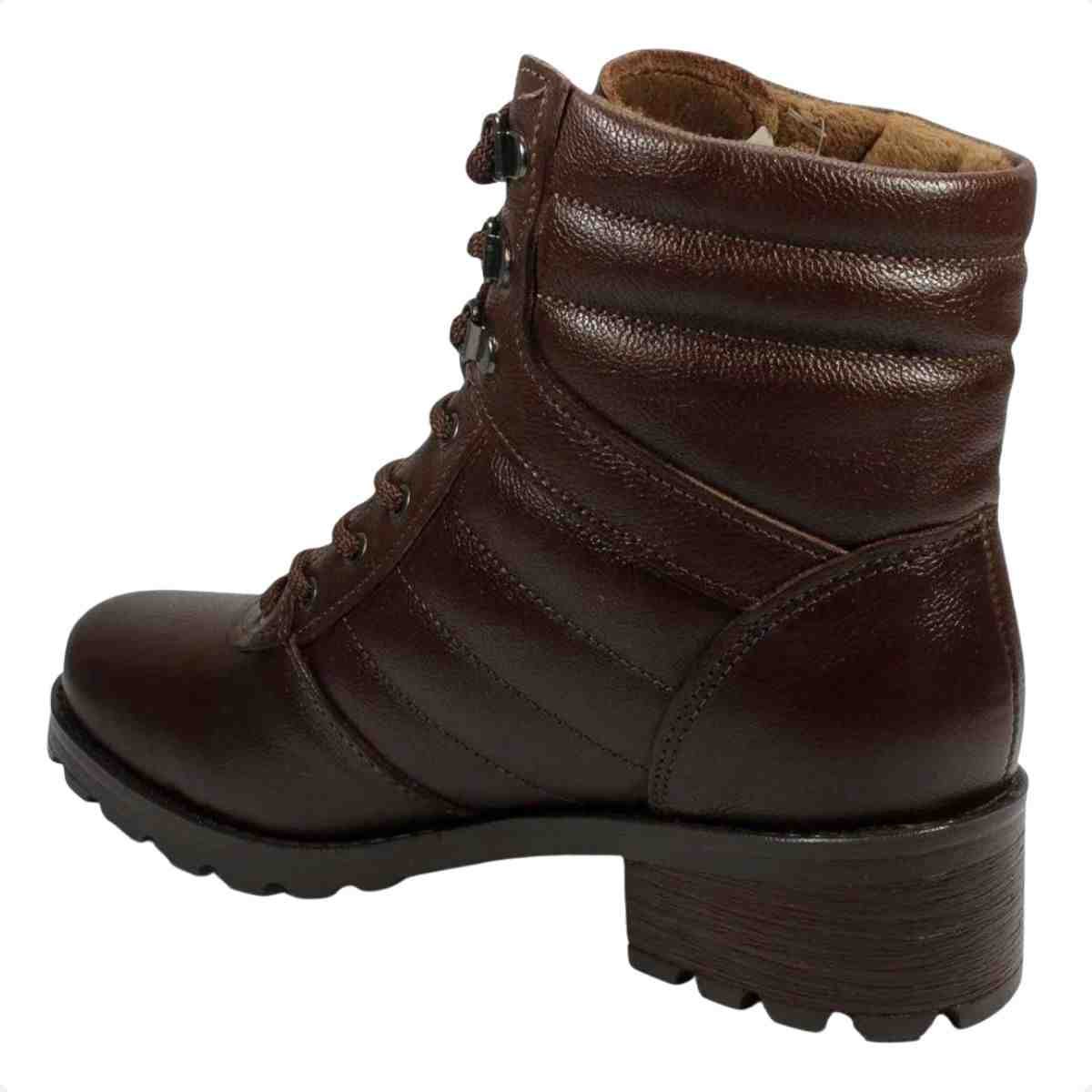 Bota Feminina Coturno Pegada Pinhão Marrom 4
