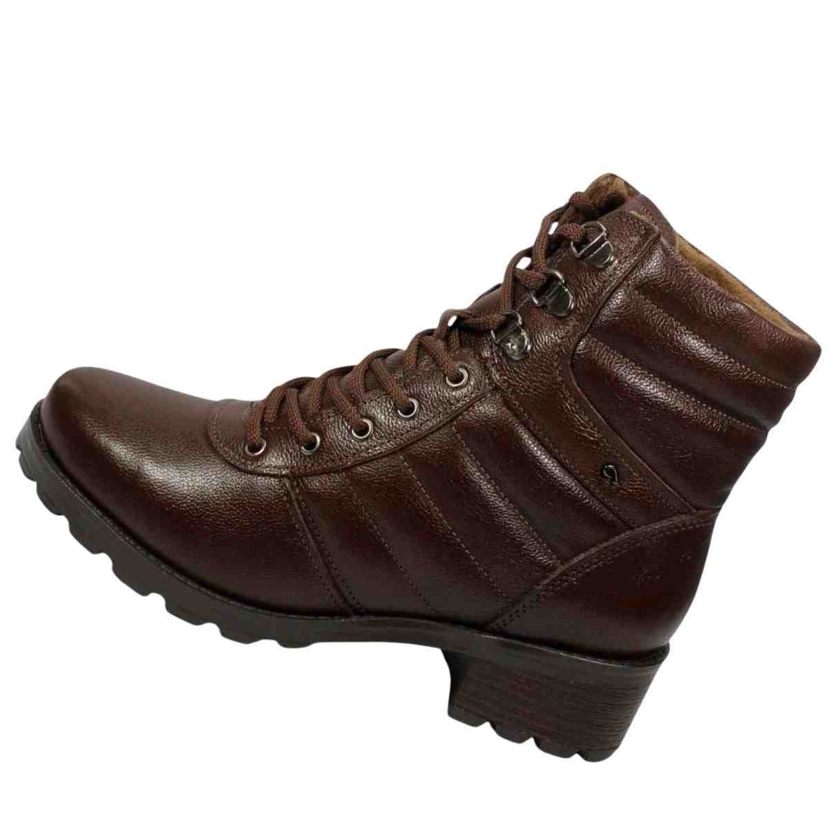 Bota Feminina Coturno Pegada Pinhão Marrom 6