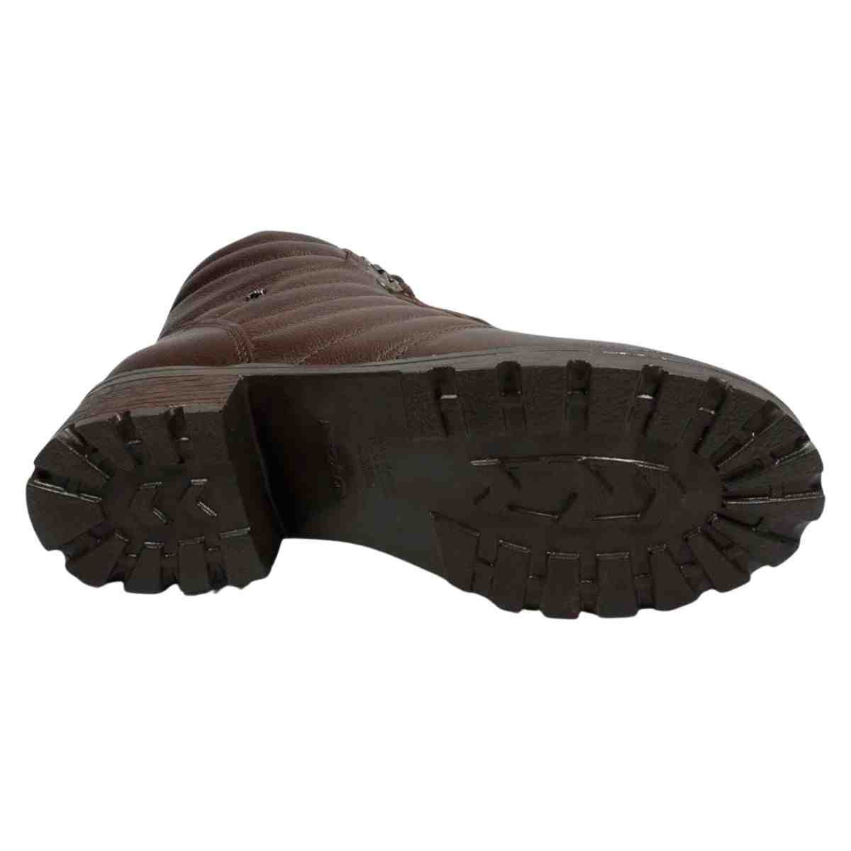 Bota Feminina Coturno Pegada Pinhão Marrom 7