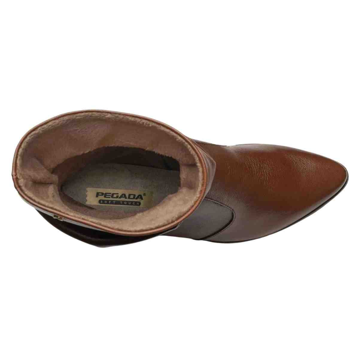 Bota Feminina Slouch Cano Médio Pegada Marrom Marrom 5