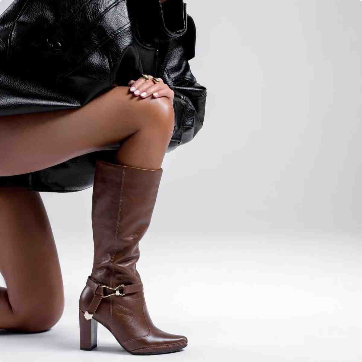 Bota Feminina Cano Alto Ramarim Marrom Marrom 2