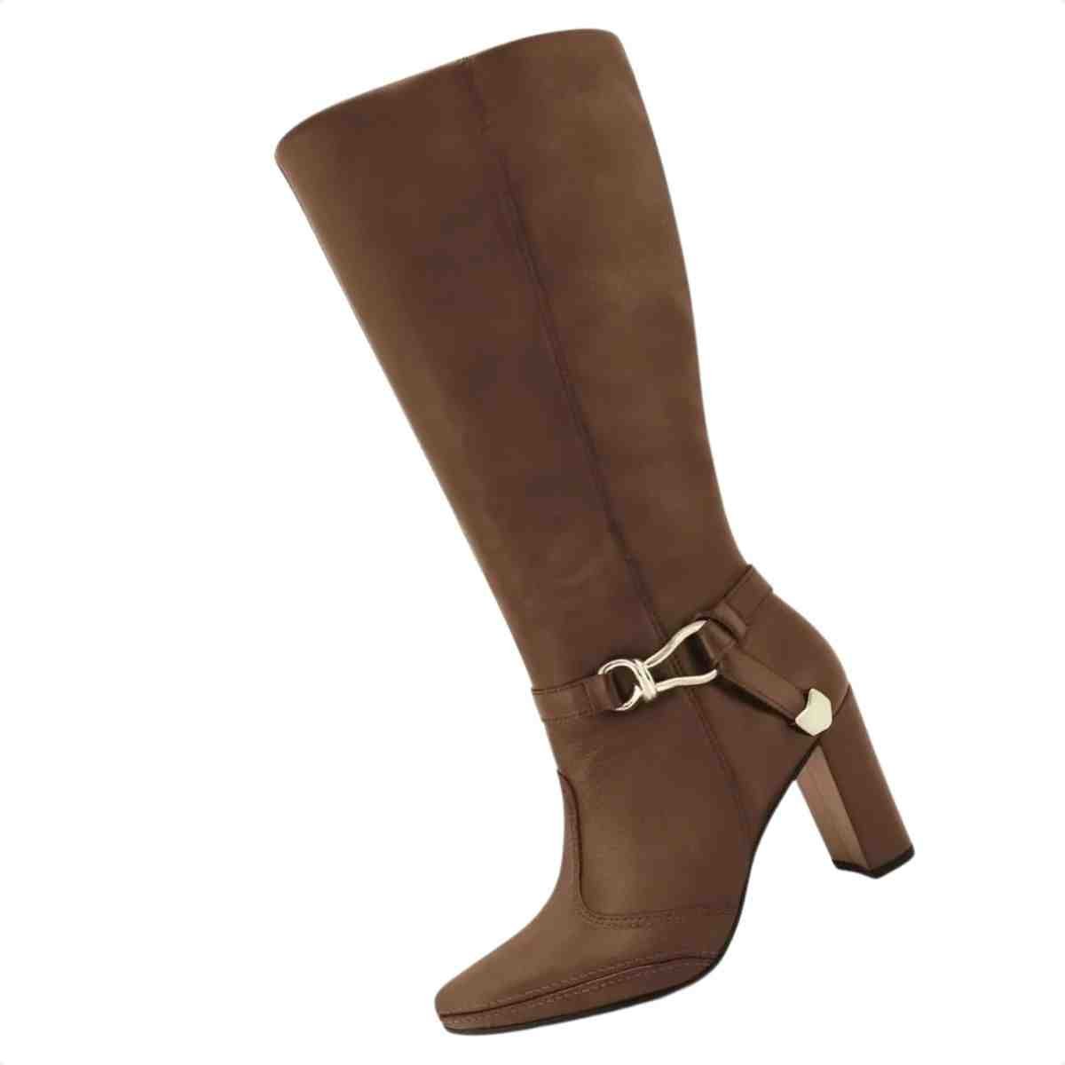 Bota Feminina Cano Alto Ramarim Marrom Marrom 3
