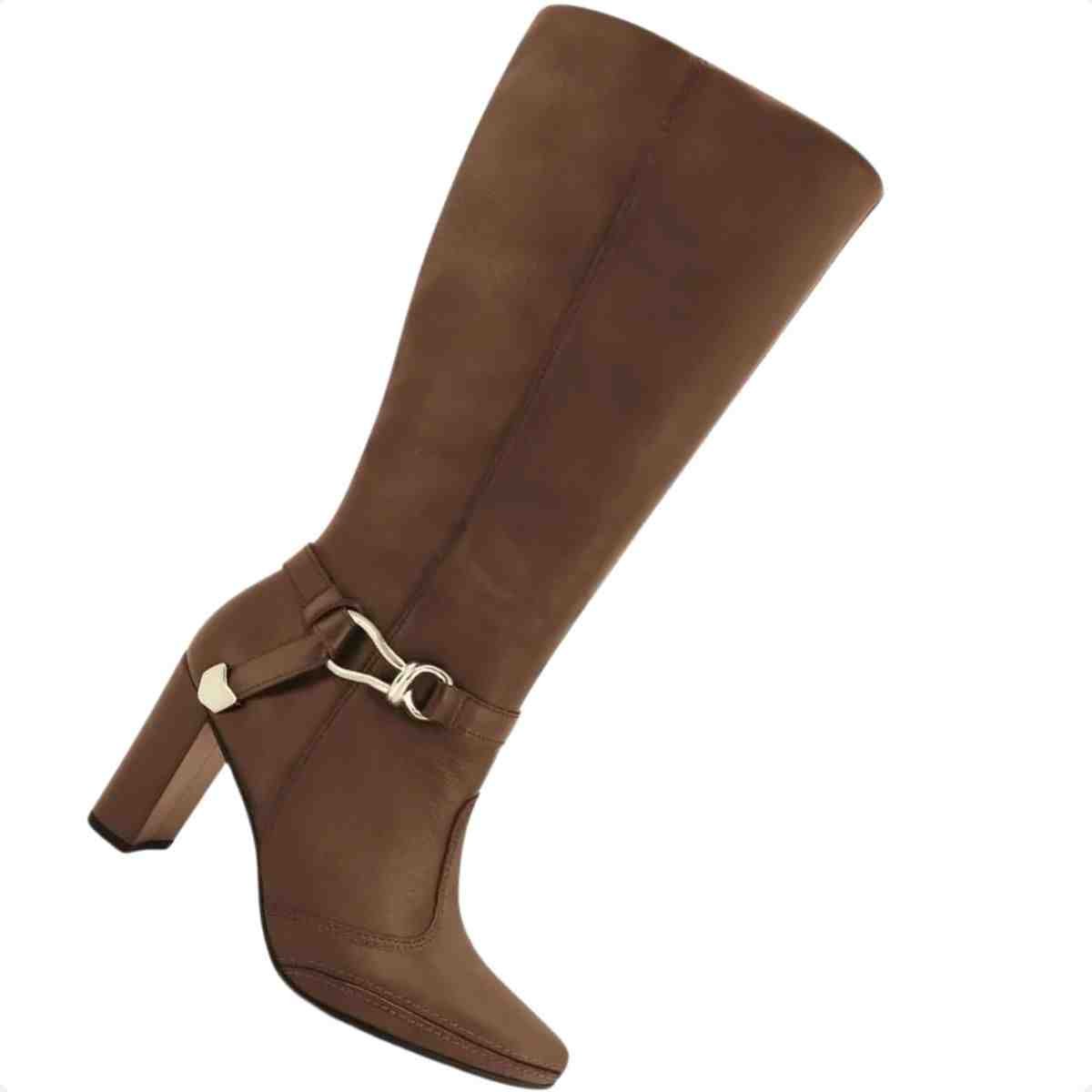 Bota Feminina Cano Alto Ramarim Marrom Marrom 4