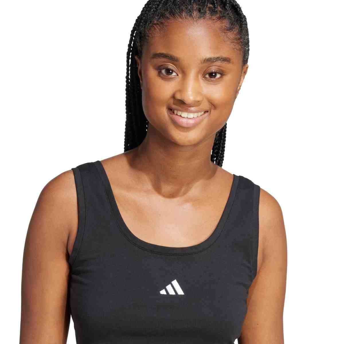 Camiseta Feminina Adidas Regata Feminina Essentials Lifestyle Pequena Preto 3