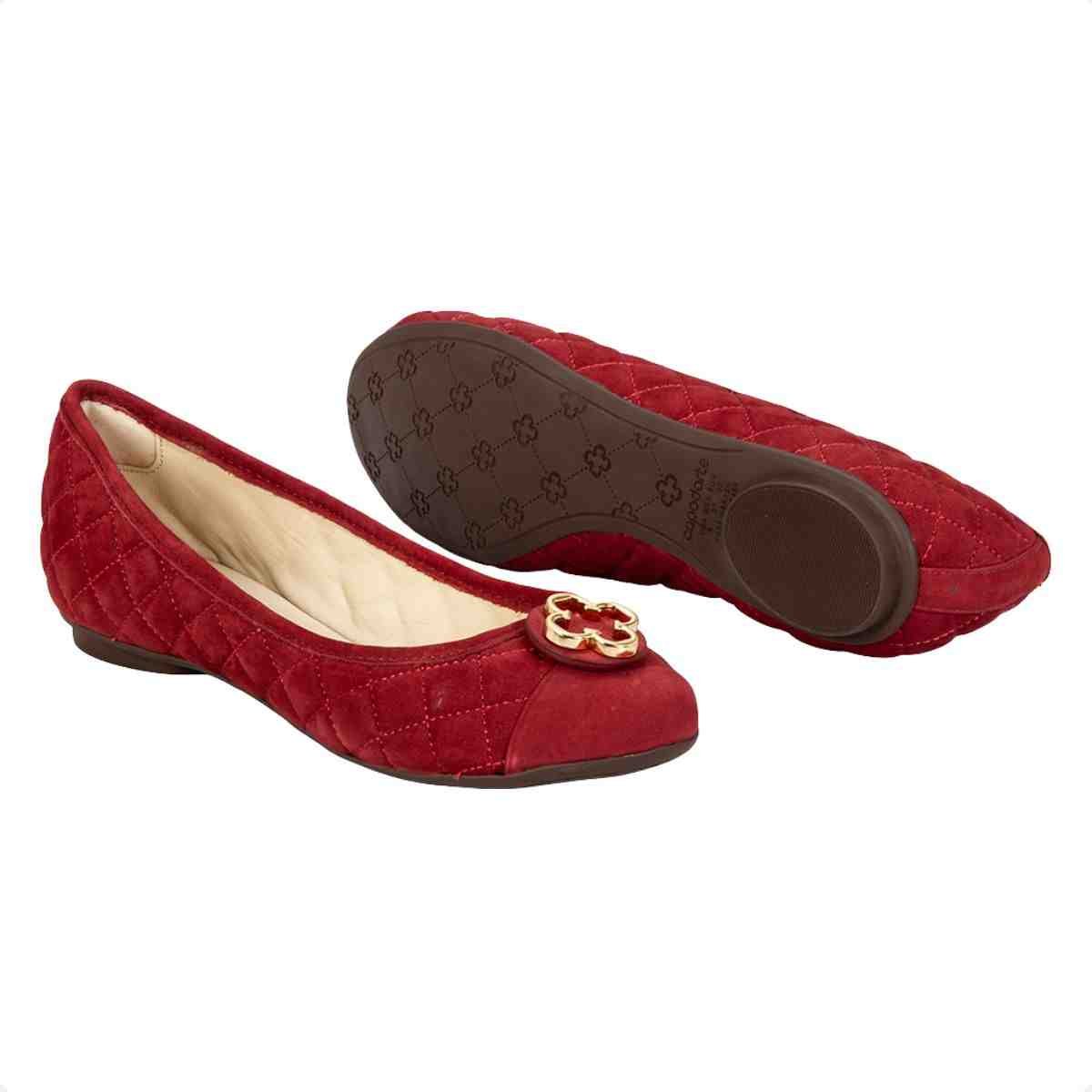 Sapatilha Feminina Bico Redondo Capodarte Vermelho Vermelho 4