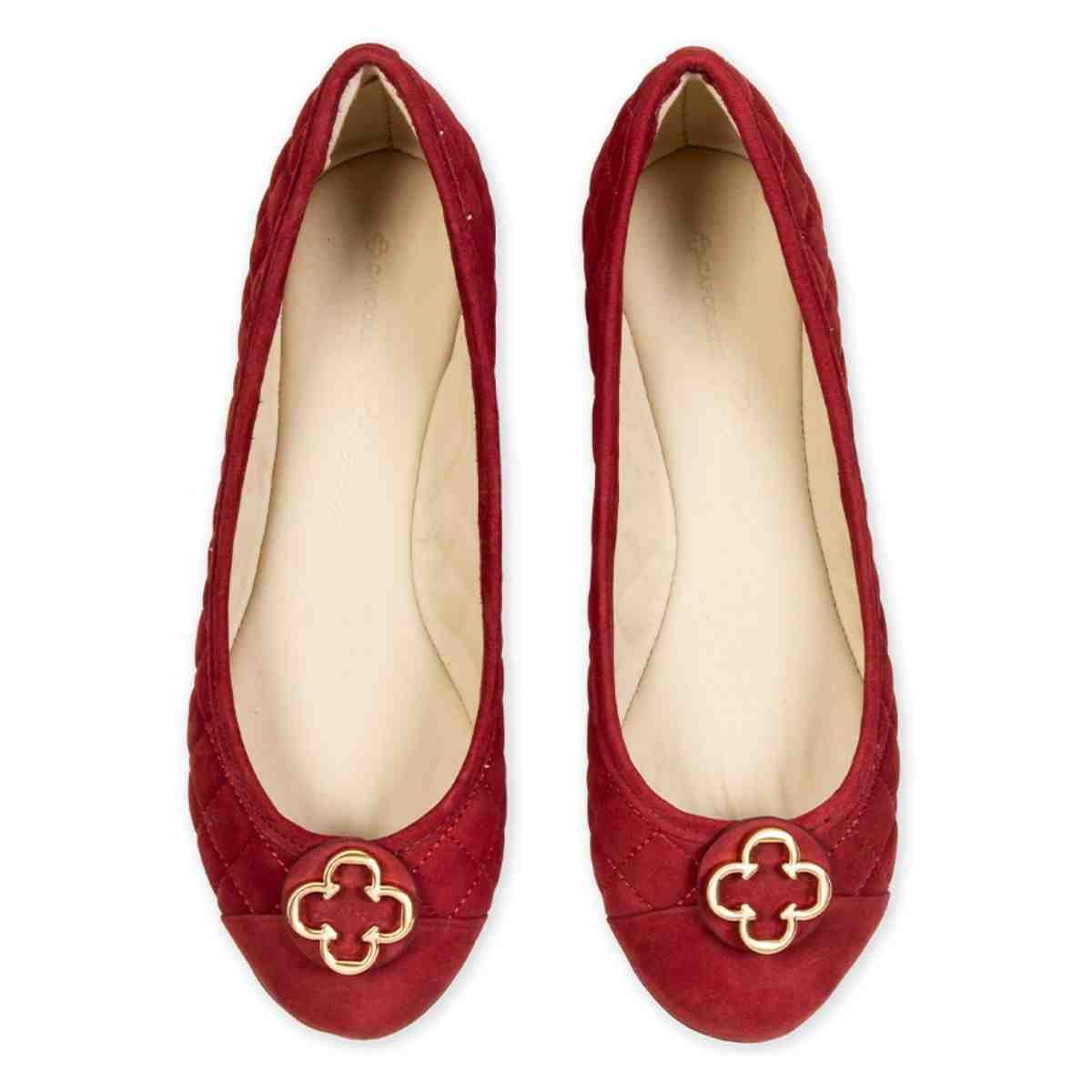 Sapatilha Feminina Bico Redondo Capodarte Vermelho Vermelho 6