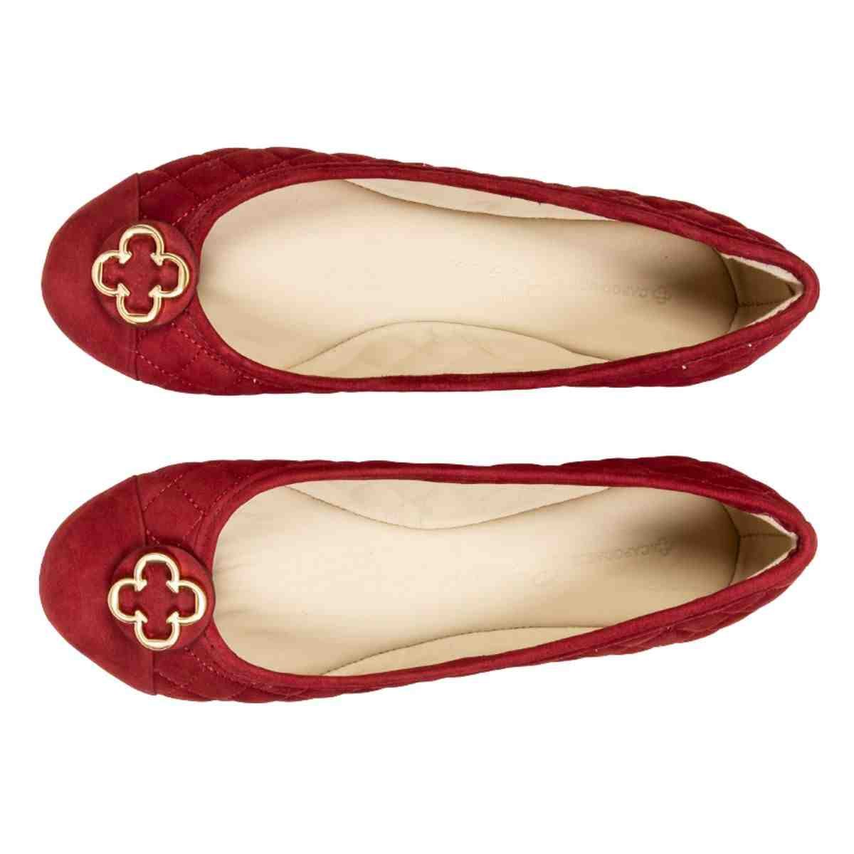 Sapatilha Feminina Bico Redondo Capodarte Vermelho Vermelho 7