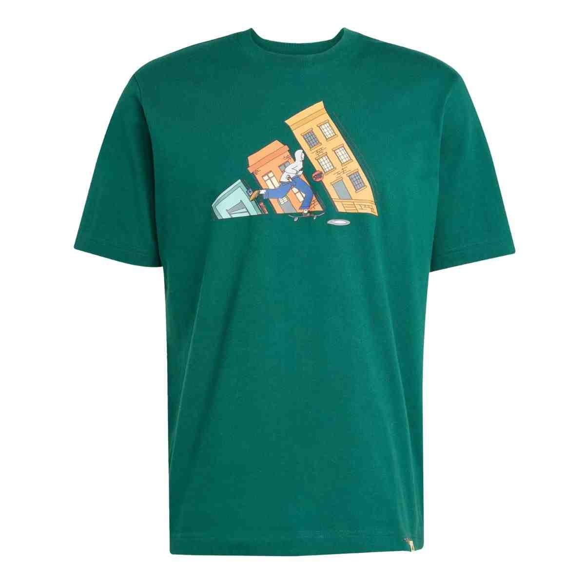 Camiseta Masculina Adidas Doodle Hunt Skate Verde Verde 5