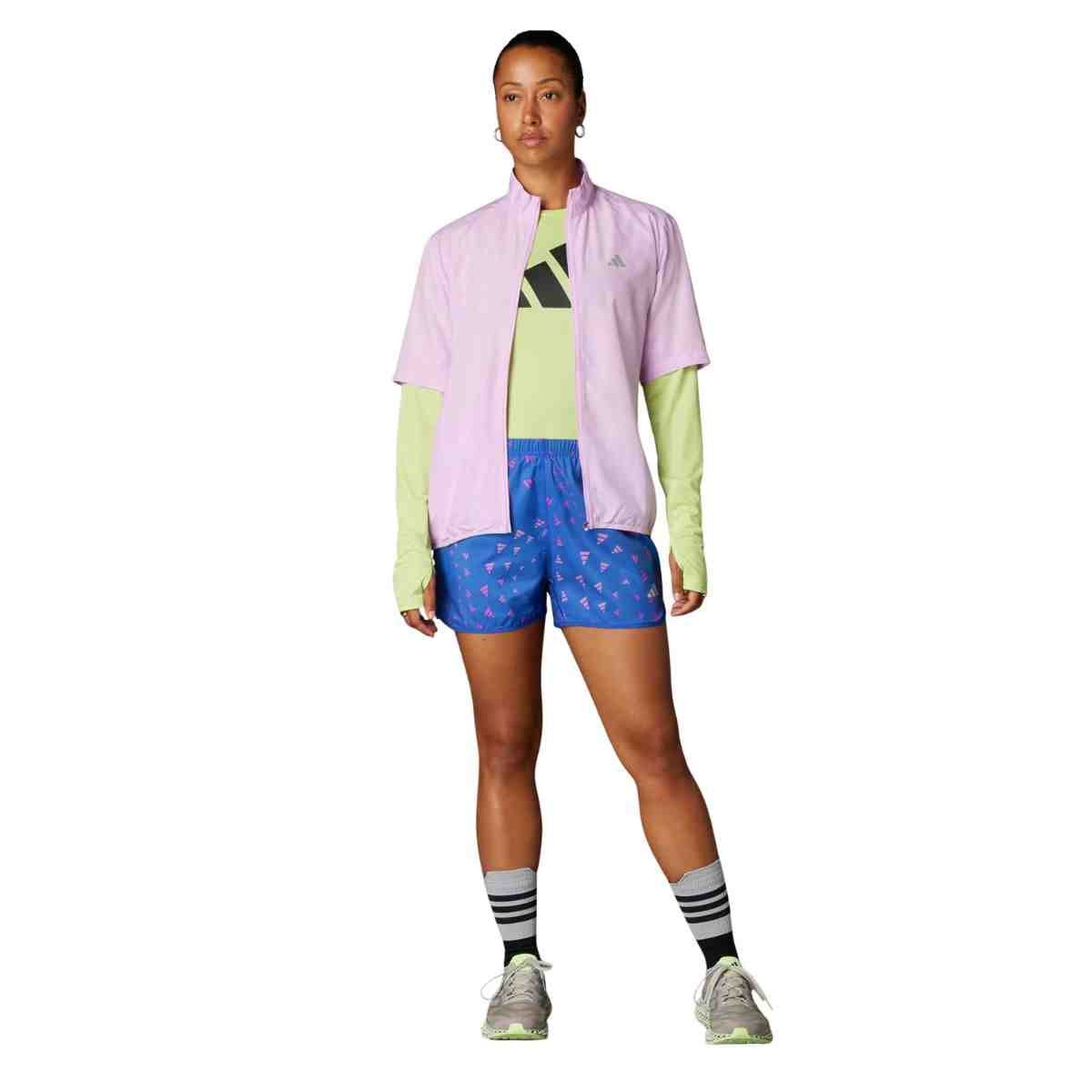 Shorts Feminino Curto Adidas Run It Aeroready Azul Azul 2