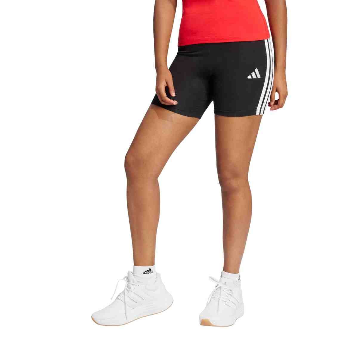 Shorts Feminino Curto Adidas Biker Cós Alto Essentials Preto