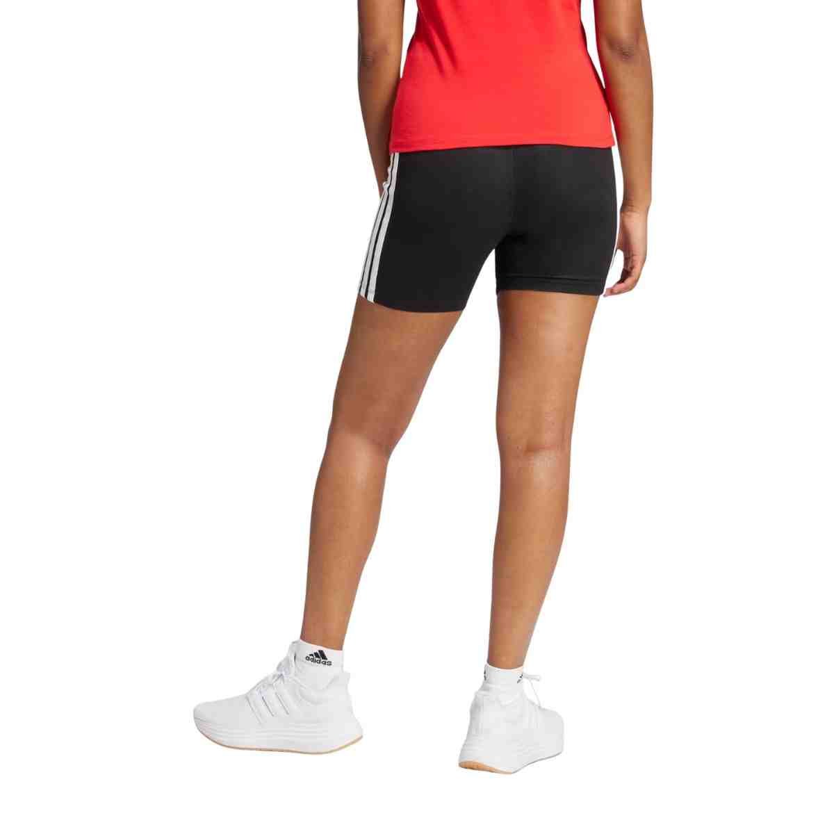 Shorts Feminino Curto Adidas Biker Cós Alto Essentials Preto Preto 4