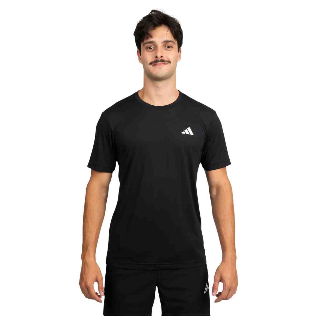 Camiseta Masculina Adidas Own The Run 3 Listras Preta