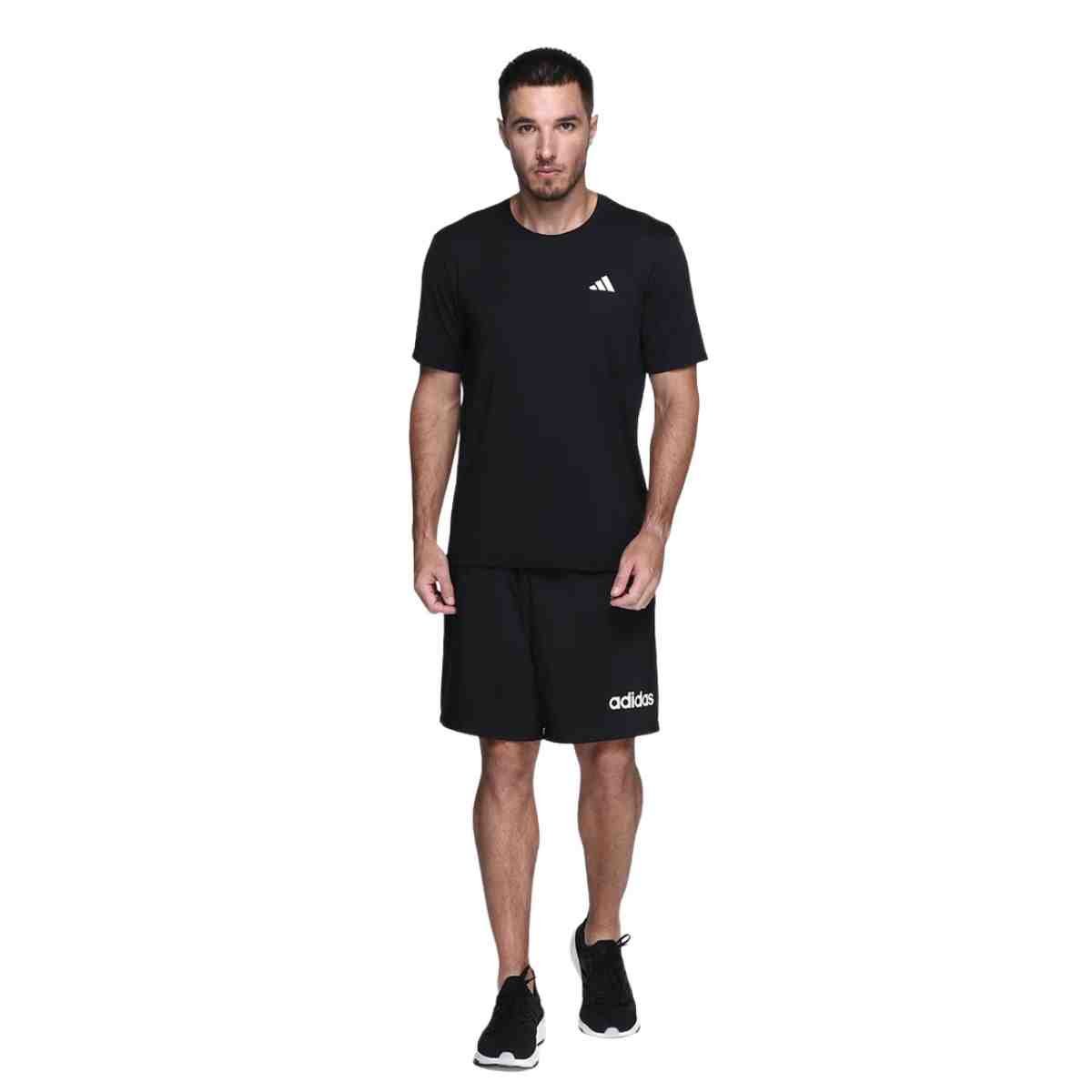 Camiseta Masculina Adidas Own The Run 3 Listras Preta Preto 3