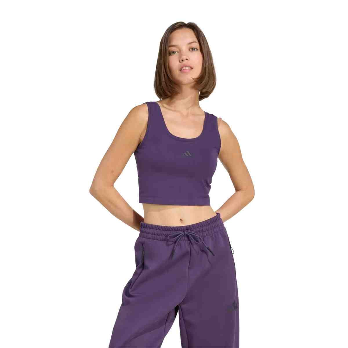 Camiseta Feminina Adidas Regata Small Logo Roxa