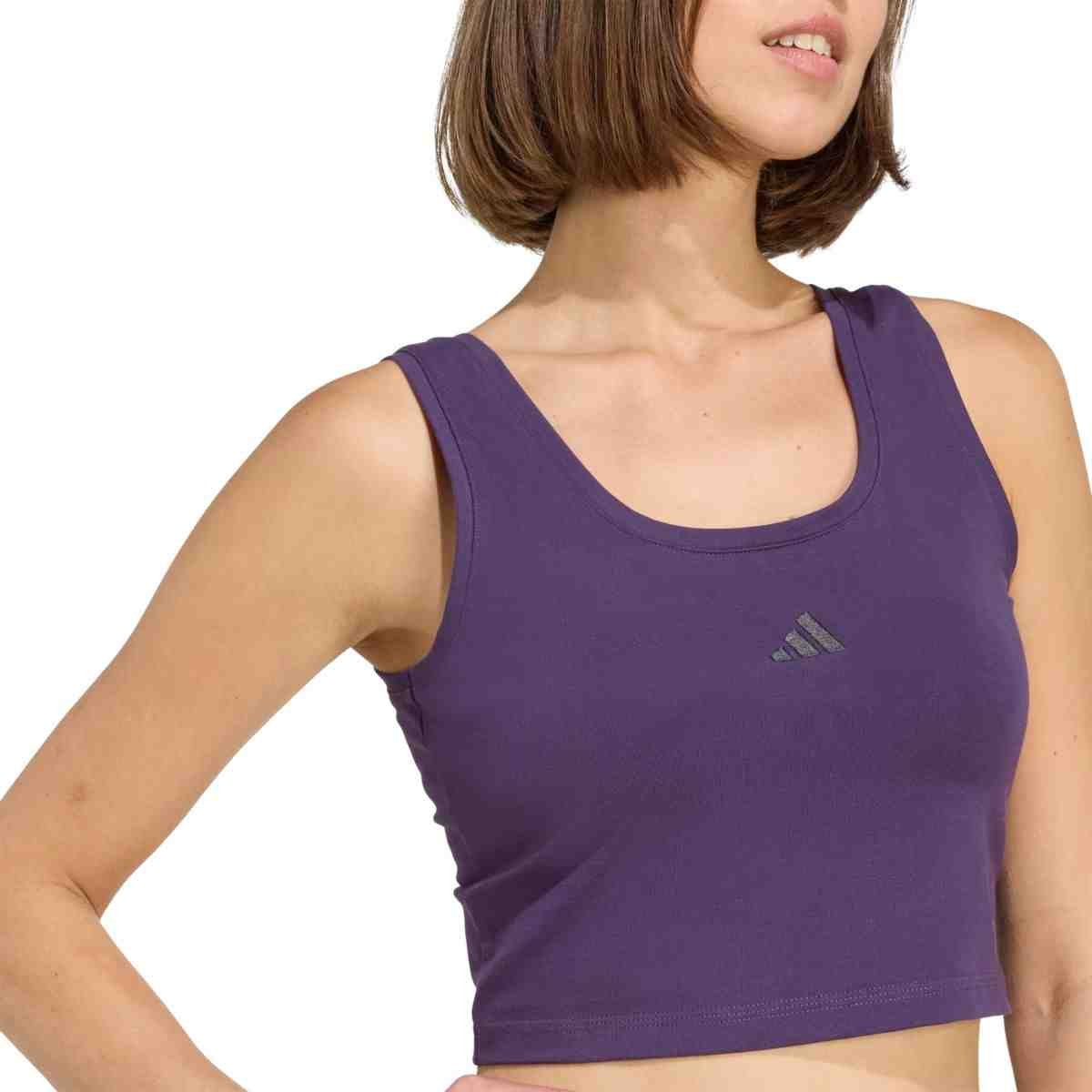 Camiseta Feminina Adidas Regata Small Logo Roxa Roxo 3
