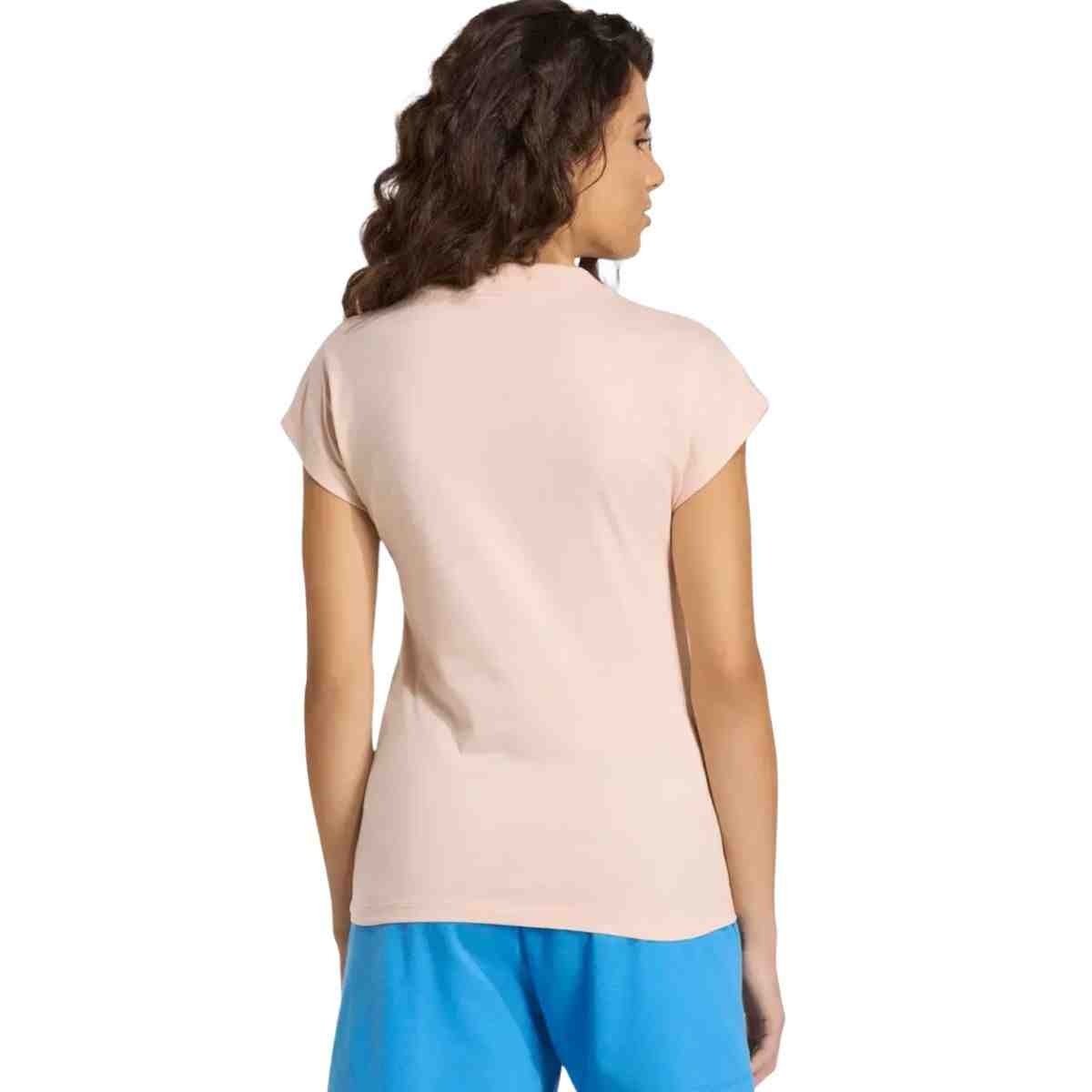 Camiseta Feminina Adidas Logo Linear Rosa Rosa 4