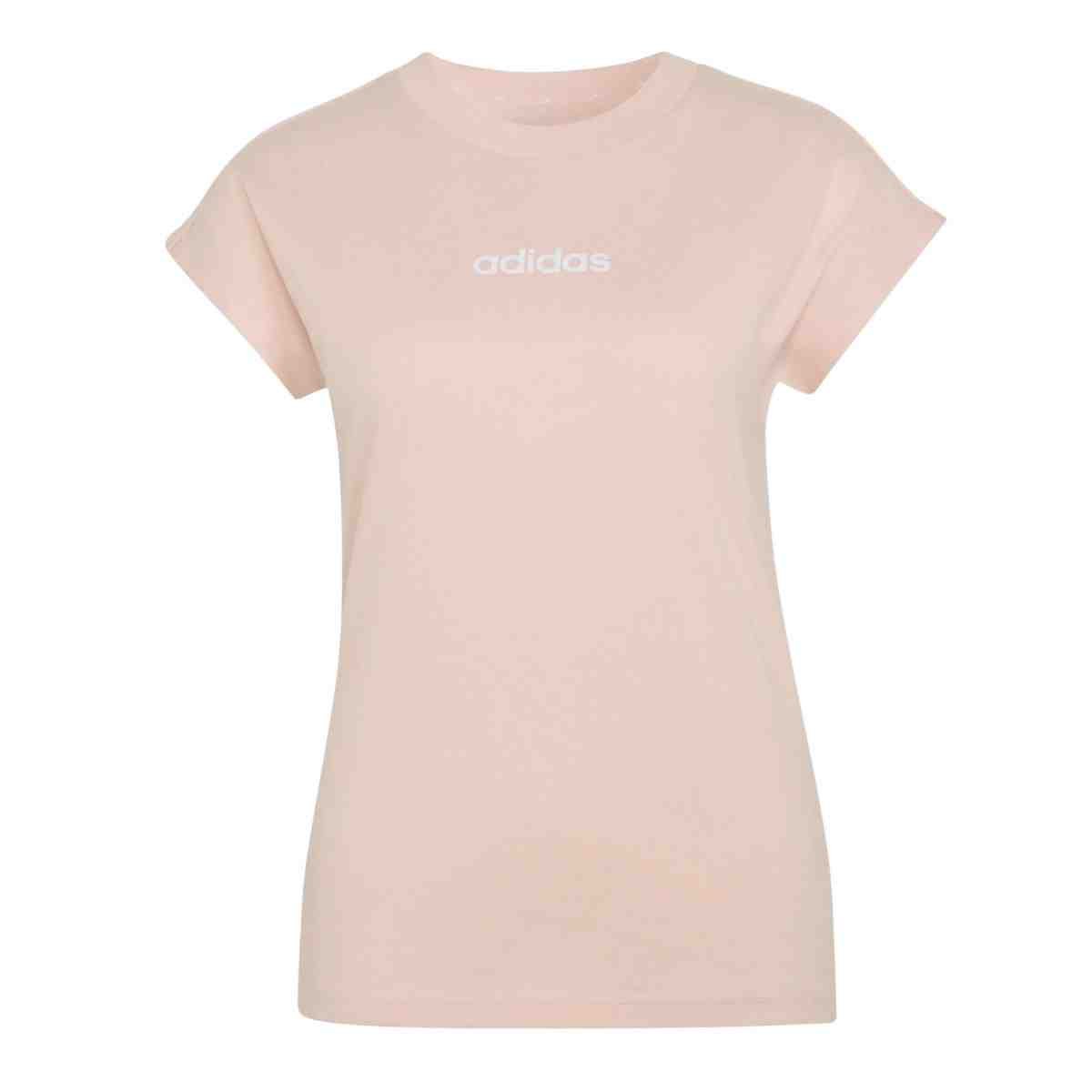 Camiseta Feminina Adidas Logo Linear Rosa Rosa 5
