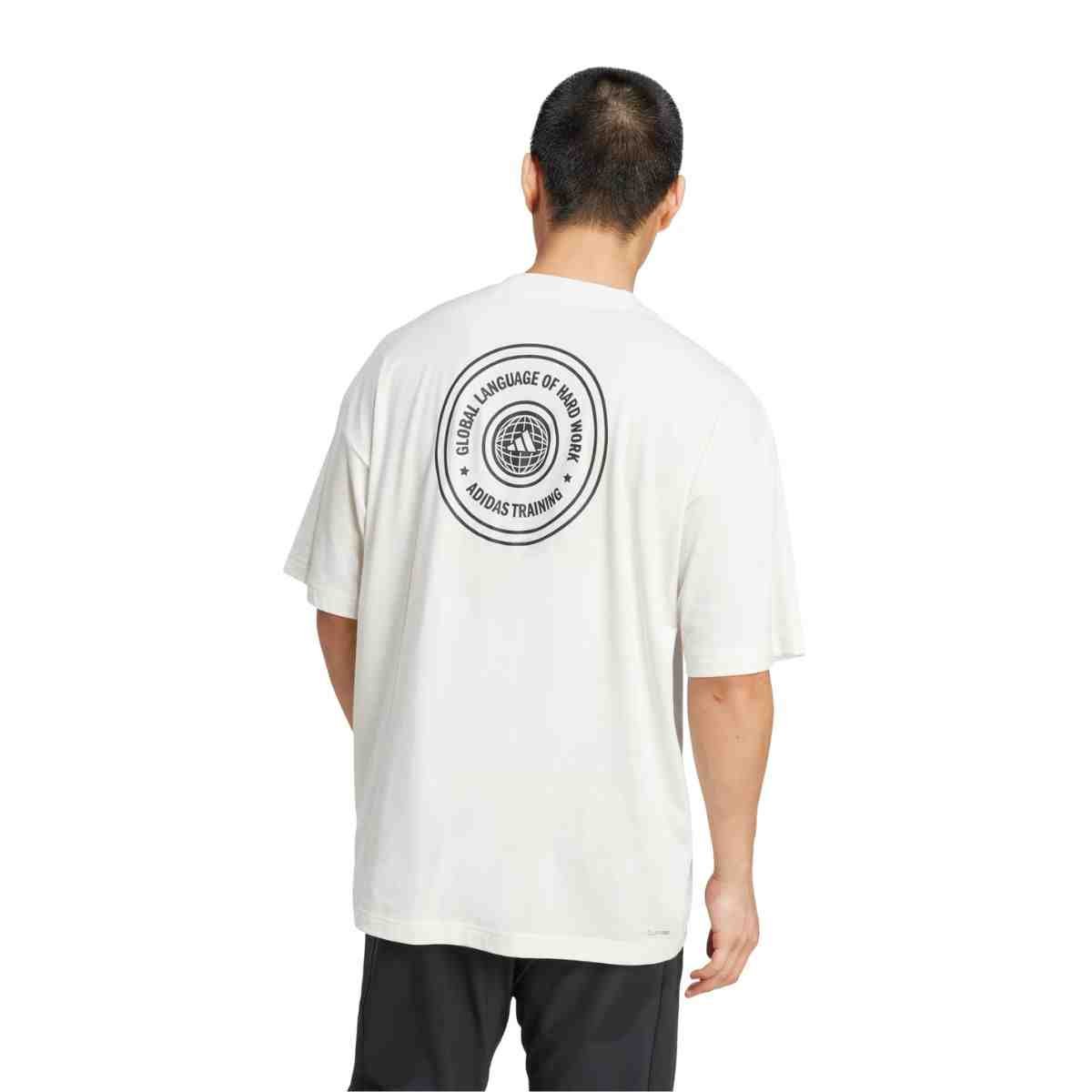 Camiseta Masculina Adidas Grafica Estampada Off White Branco 4