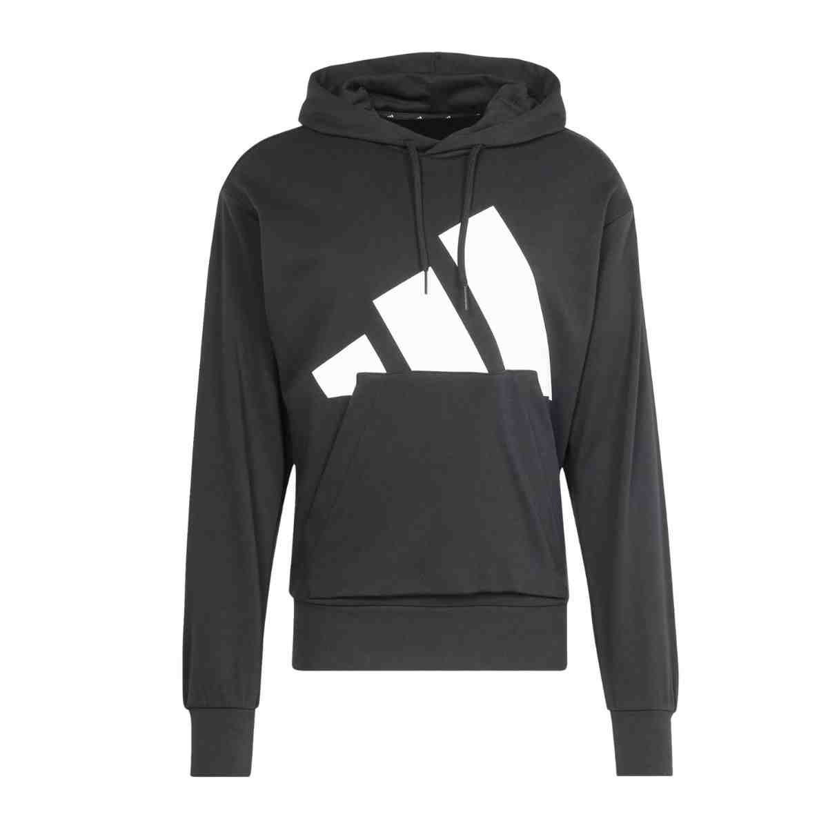 Jaqueta Masculina Adidas Moletom Terry Francês Com Logotipo Grande Essentials Preta Preto 5