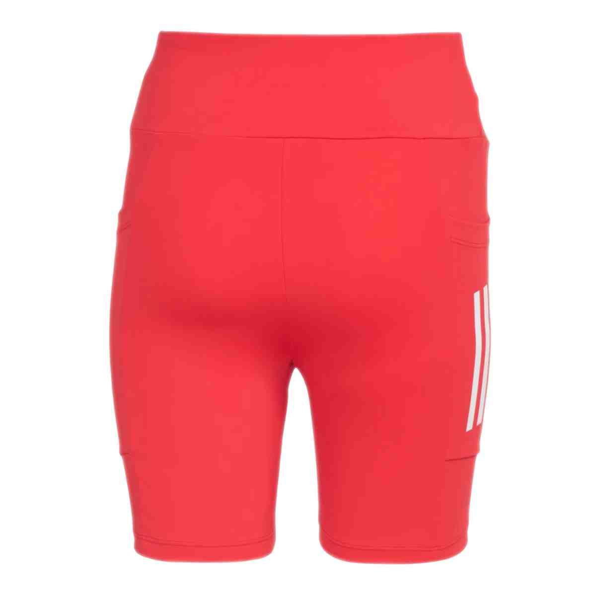 Shorts Feminino Curto Adidas 3 Listras Com Bolso Vermelho Vermelho 5